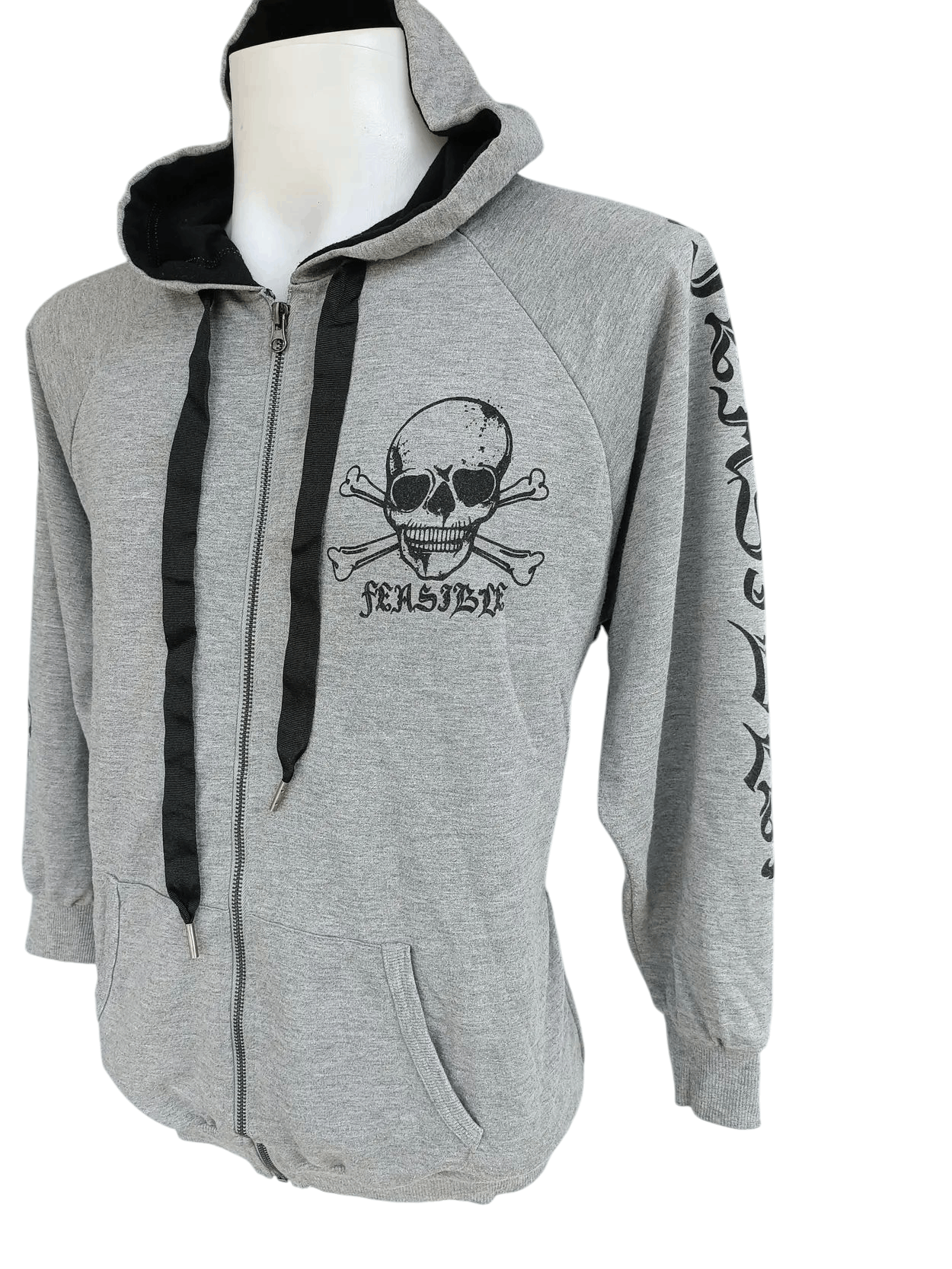 Japanese Brand Dig Deep Black Label Skull Printed Full Zipped Hoodie SW006 Size US L / EU 52-54 / 3 - 3 Thumbnail
