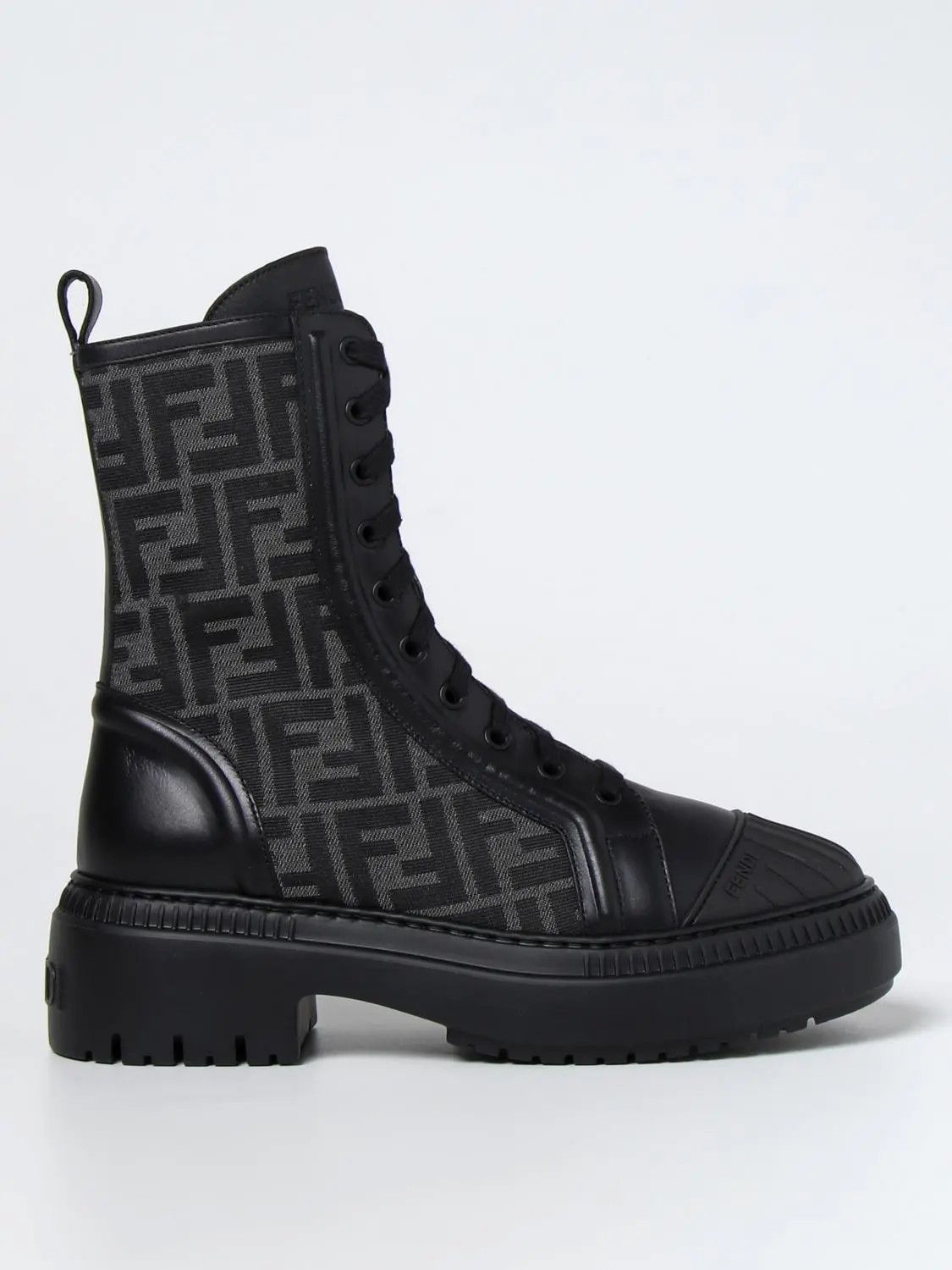 Fendi o1B3y1r0426 FF Motif Domino Biker Boots in Black Size US 7 / IT 37 - 1 Thumbnail