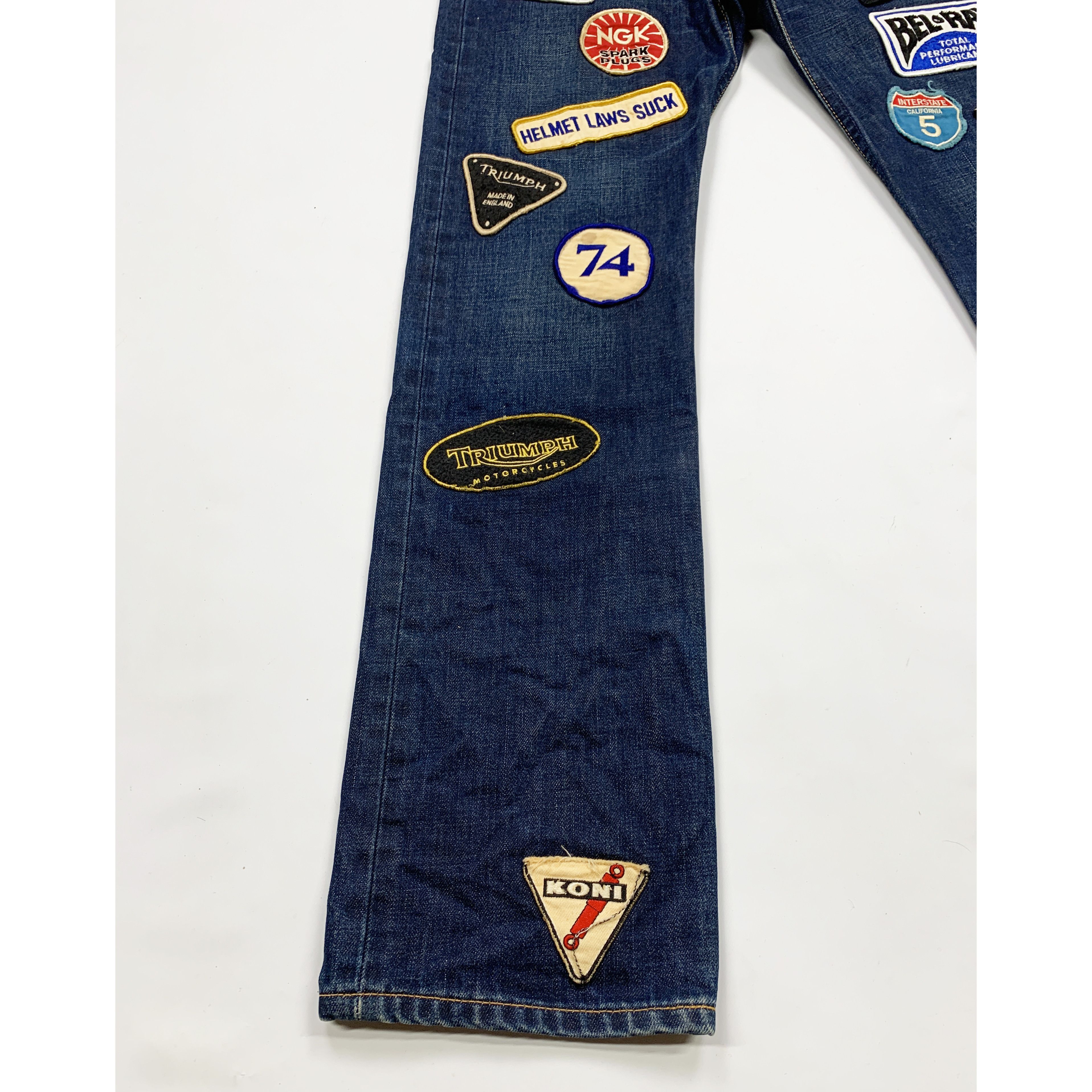 Comme des Garcons × Junya Watanabe 2002 Motorcycle Patch Denim Jeans Size US 31 - 4 Thumbnail