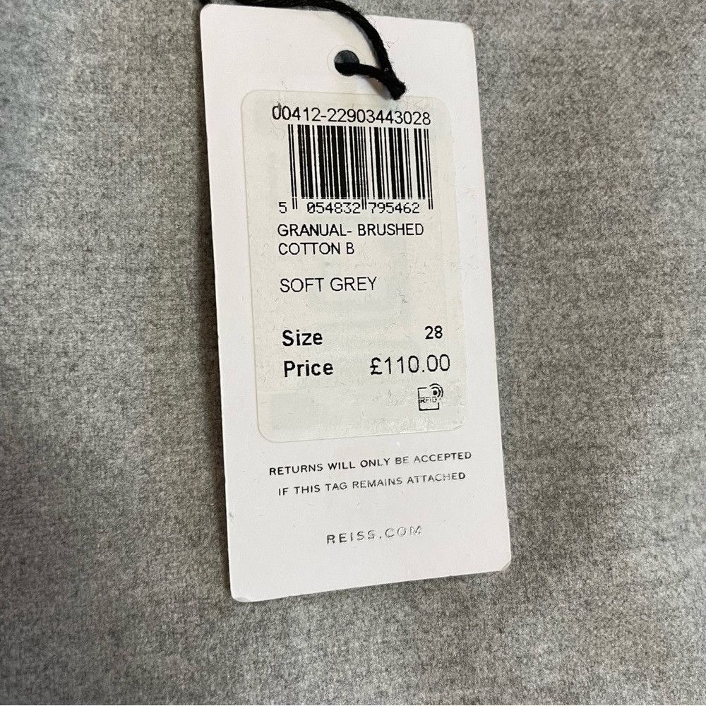 Reiss NWT New Reiss Granual Slim Flannel Leg Soft Grey Trousers P Size US 28 / EU 44 - 4 Thumbnail