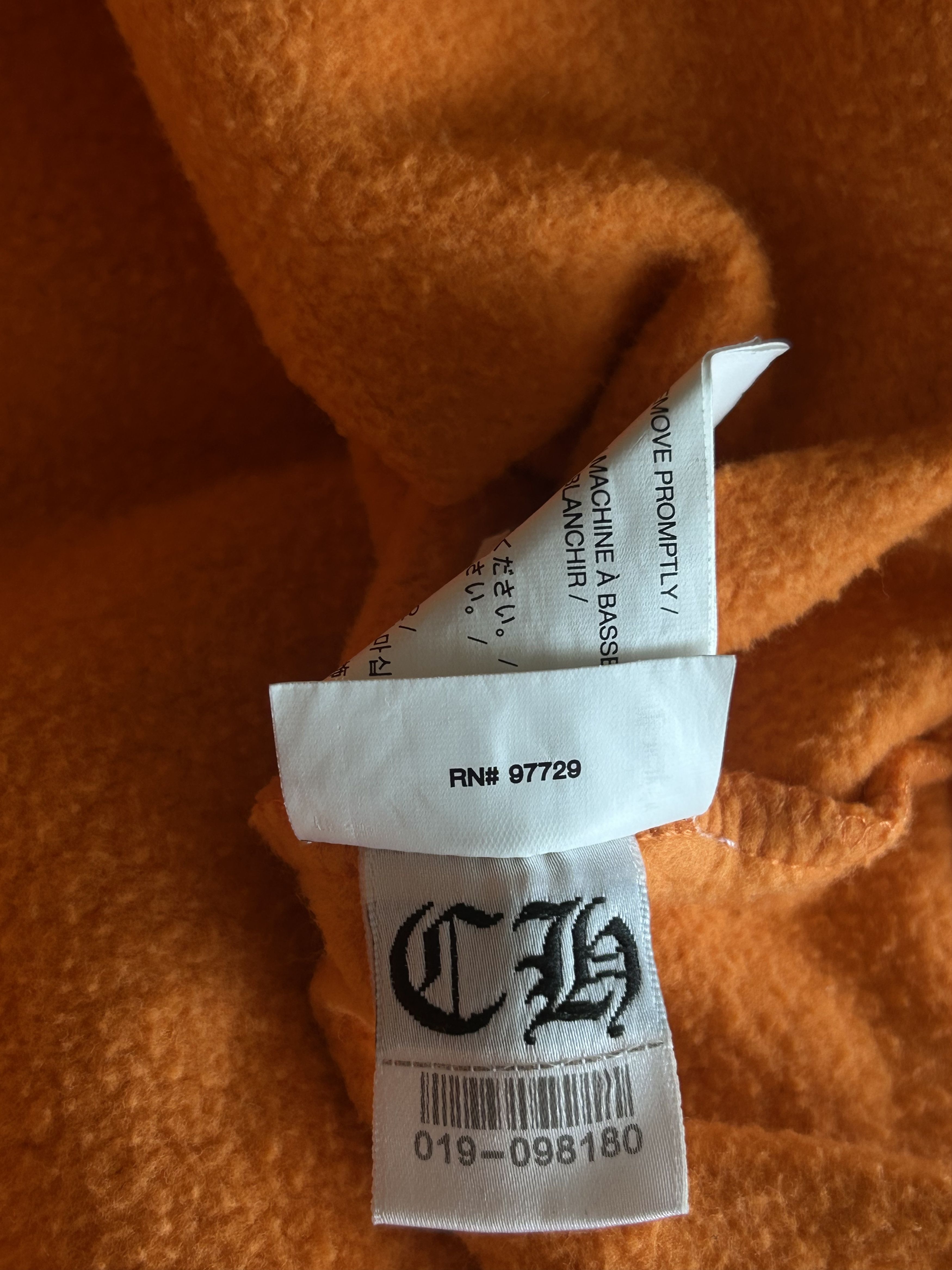 Chrome Hearts Chrome Hearts Off-White Orange & Black Scroll Logo Hoodie Size US M / EU 48-50 / 2 - 7 Thumbnail