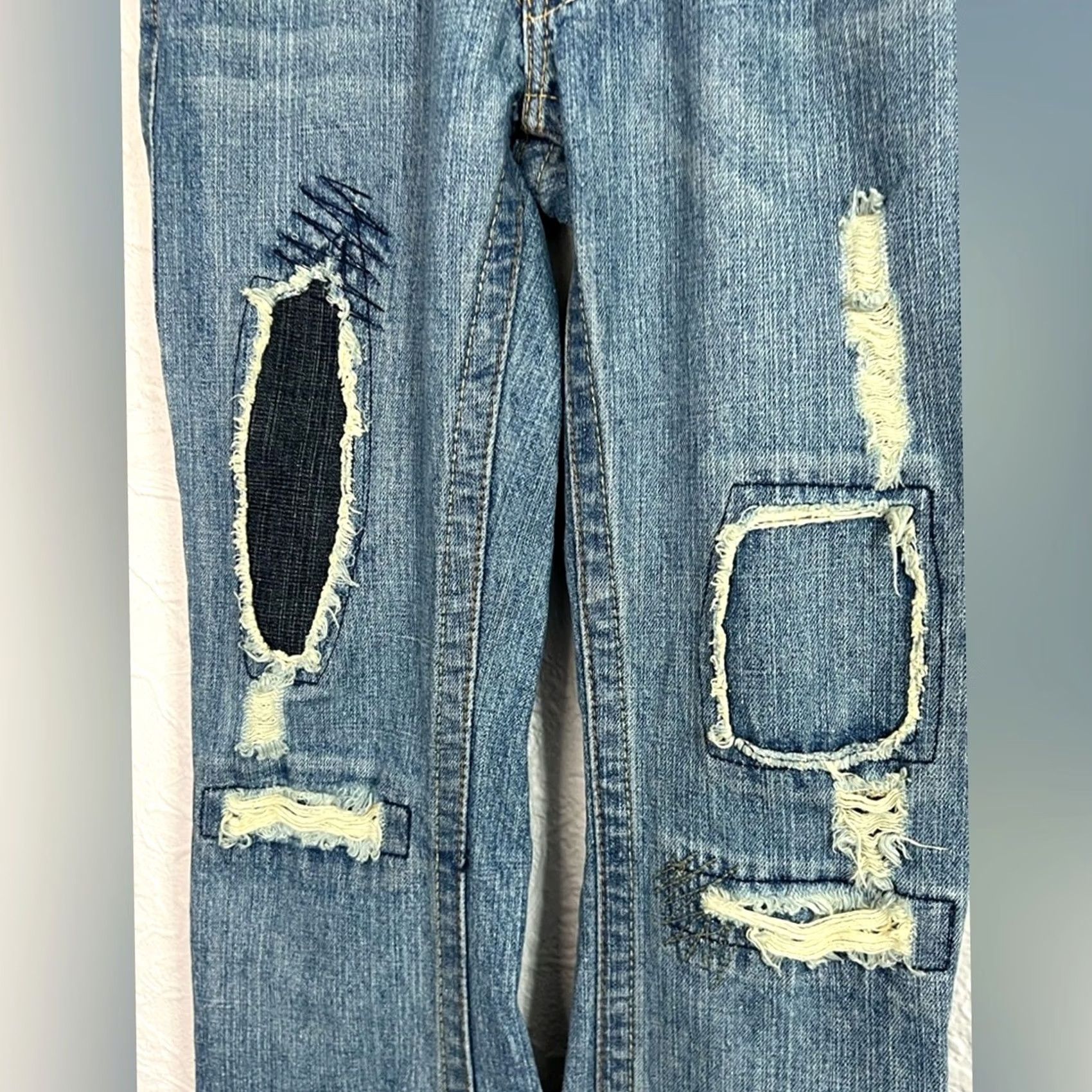 True Religion VINTAGE True Religion Jeans Flared Patchwork Y2k Low 28X32 26 BLUE Women Womens Jeans Flare 90s Size 26" / US 2 / IT 38 - 5 Thumbnail