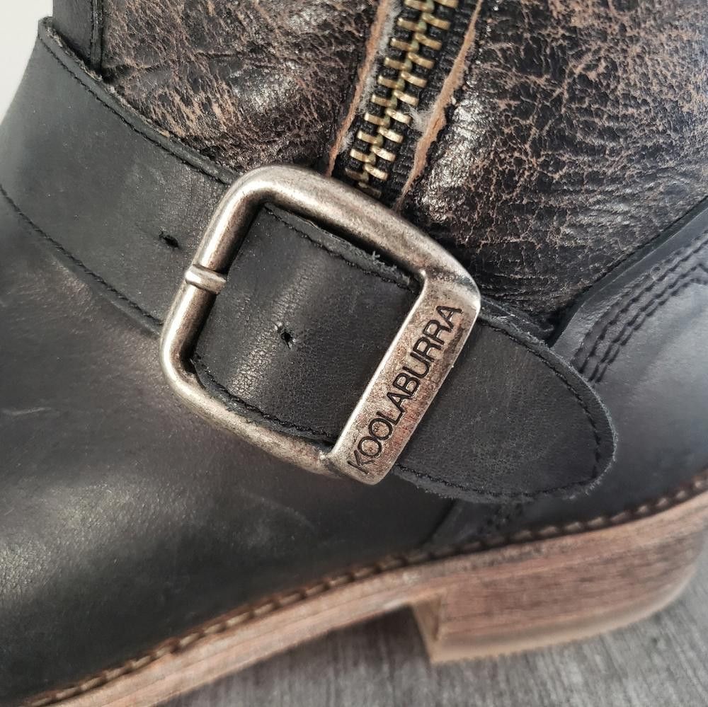 Koolaburra Black Brown Koolaburra Duarte Leather Moto Boot Size US 6.5 / IT 36.5 - 5 Thumbnail