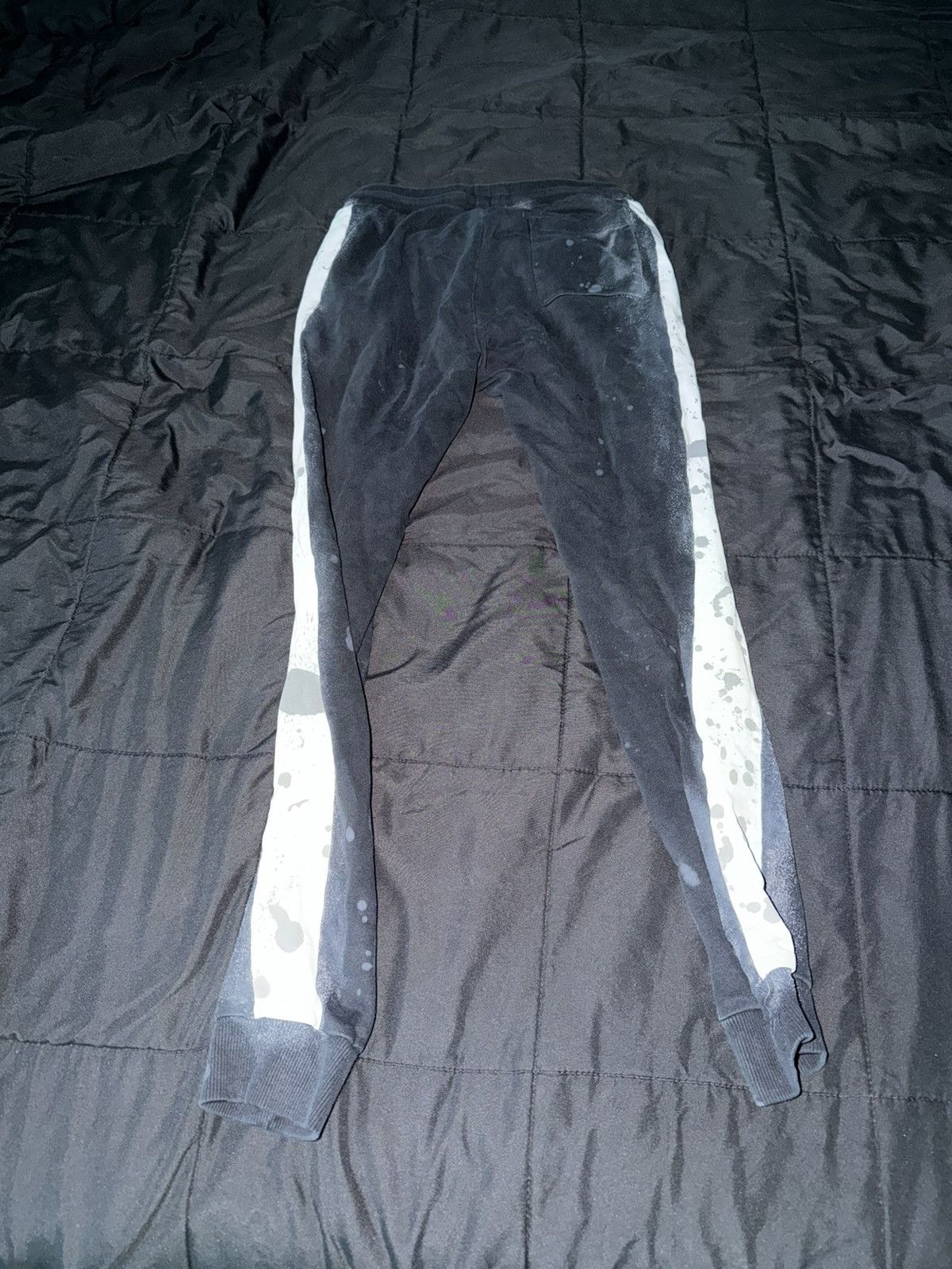 Asos Black & white stripe paint splatter track pants Size US 28 / EU 44 - 3 Thumbnail