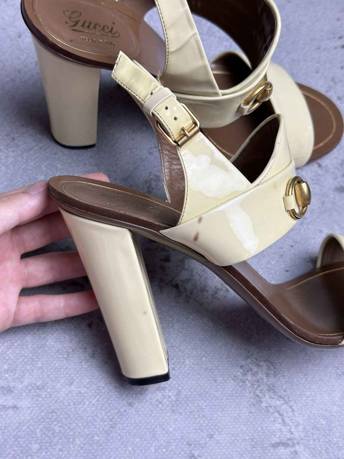 Gucci Gucci Leather Alyssa Horsebit Ankle Strap Sandals y2k Rare Size US 9 / IT 39 - 13 Thumbnail