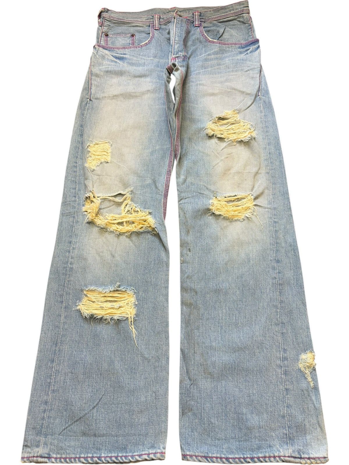 Fubu Vintage Japanese Brand Faded Wash Distress Baggy Jeans Size US 32 / EU 48 - 1 Thumbnail
