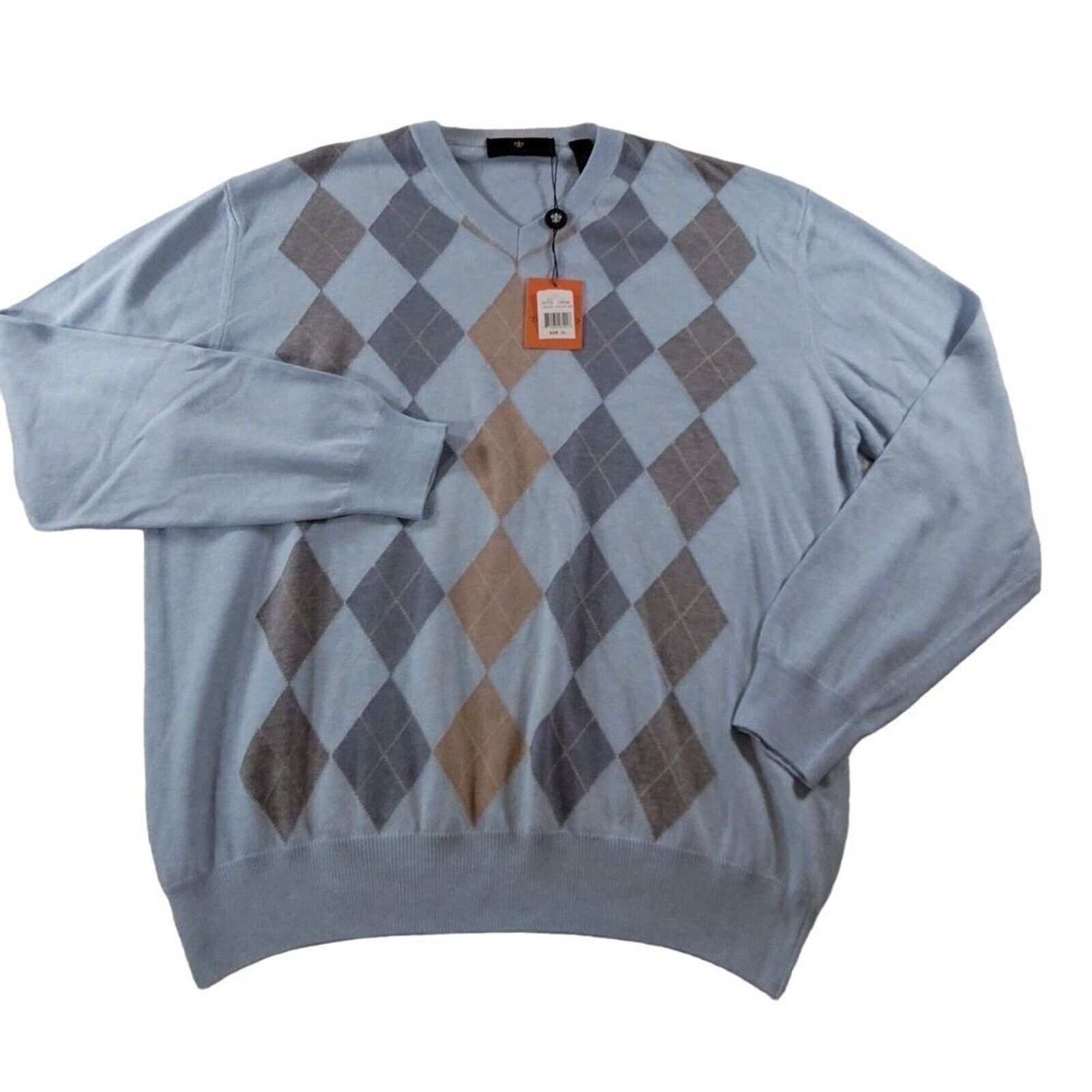 Toscano Toscano Mens Sweater Argyle Diamond XL Made In Italy Size US XL / EU 56 / 4 - 1 Thumbnail