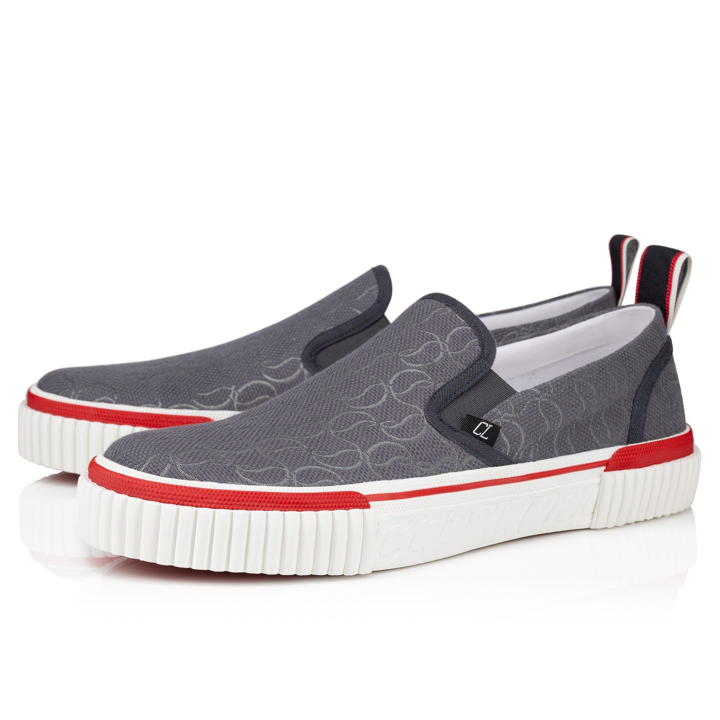 Christian Louboutin o1s1wg110625 Pedro Boat Flat Jacquard in Grey Size US 11 / EU 44 - 2 Thumbnail