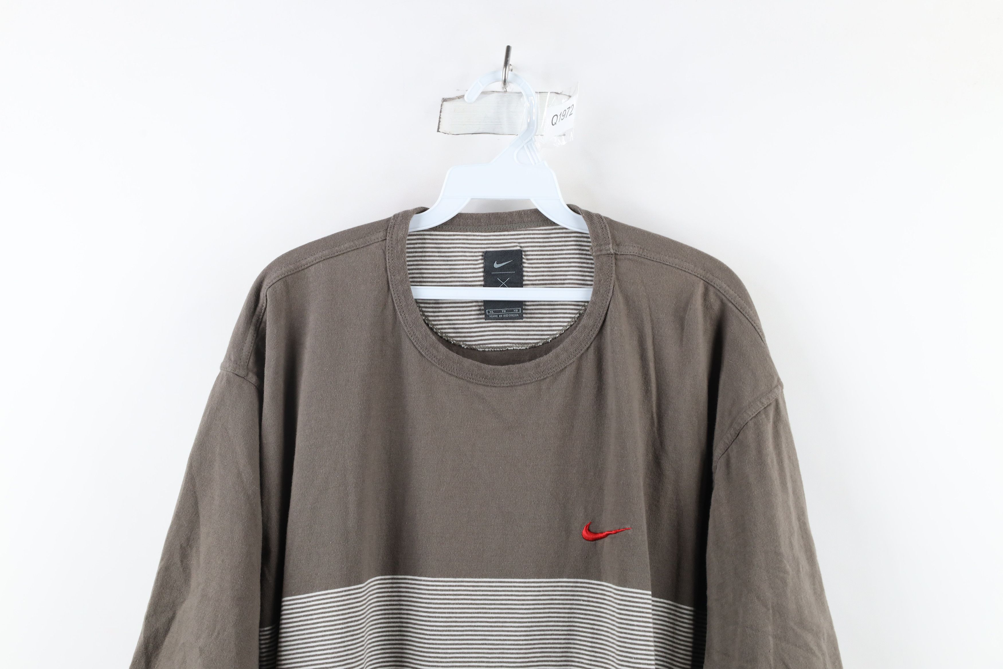Nike × Vintage Vintage 90s Nike Golf Scott Mini Swoosh Striped T-Shirt Size US XL / EU 56 / 4 - 2 Thumbnail
