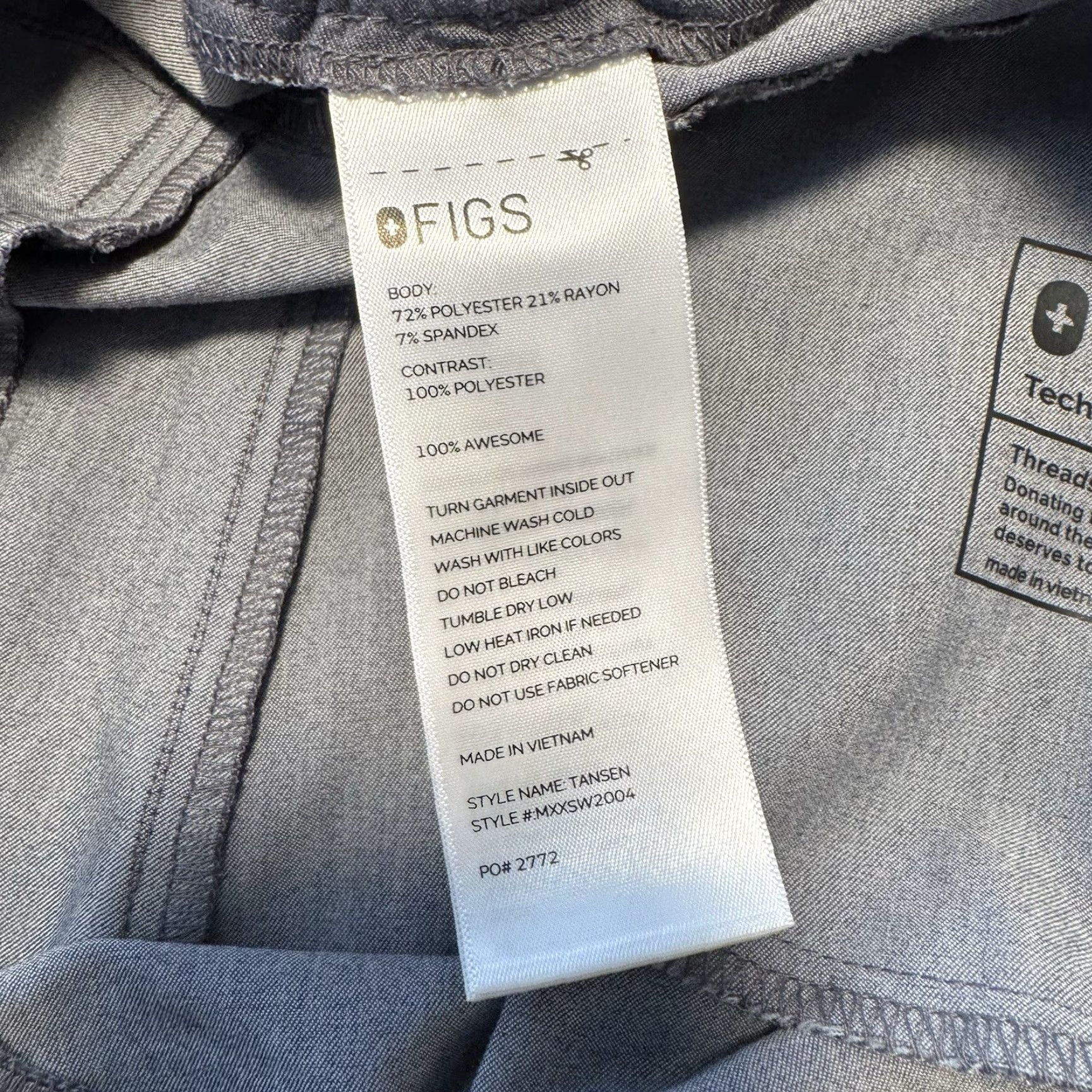 Vintage FIGS Scrubs Pants Mens XL Gray Jogger Technical Collection Tansen 2.0 MXXSW2004S 34-40 waist 31 long Size US 36 / EU 52 - 5 Thumbnail