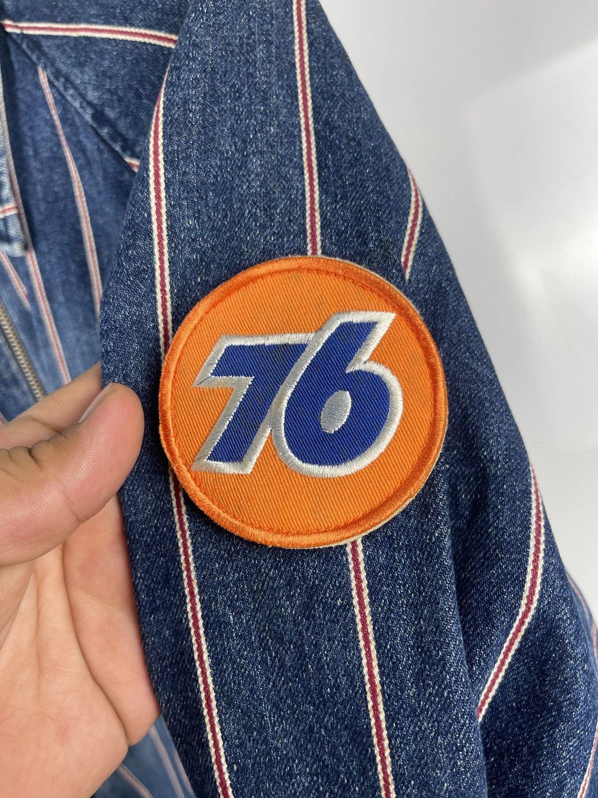 Union LA × Vintage Vintage 76 Lubricants Selvedge Zipper Denim Jacket Size US M / EU 48-50 / 2 - 8 Thumbnail