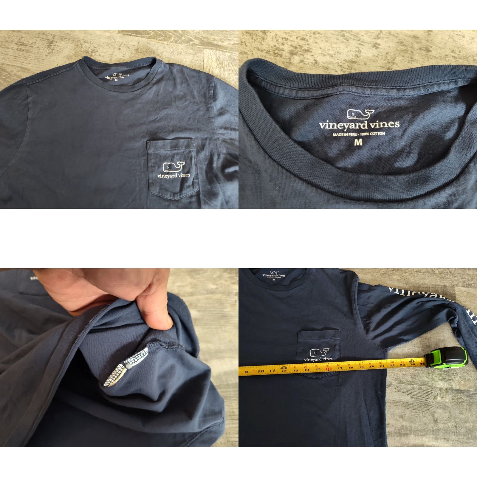 Vineyard Vines VINEYARD VINES Men's Long Sleeve Tee Shirt Medium Blue Solid Whale Logo Casual Size US M / EU 48-50 / 2 - 8 Thumbnail