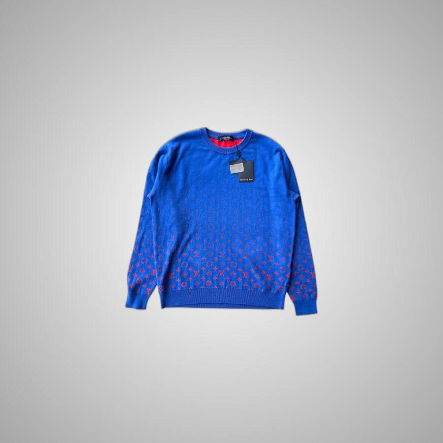 Louis Vuitton LOUIS VUITTON BLUE & RED MONOGRAM GRADIENT SWEATER Size US XL / EU 56 / 4 - 1 Thumbnail