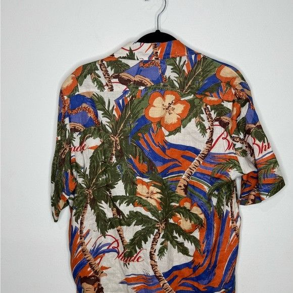 Rhude Rhude Le Fleur Linen Shirt White Multi Men’s Small Size US S / EU 44-46 / 1 - 6 Thumbnail