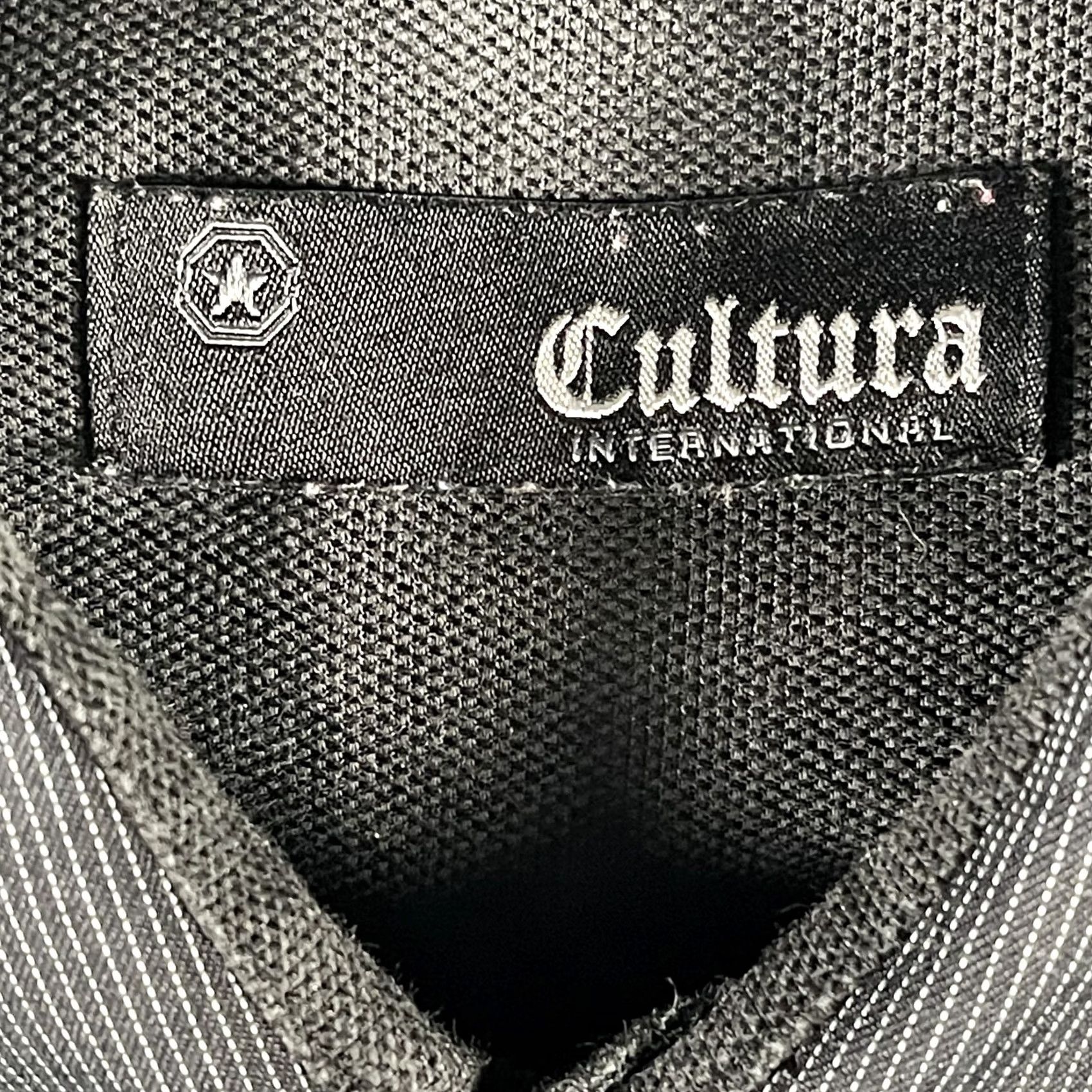 Vintage Cultura Shirt Mens Large Black Embroidered Dress Button Up Long Sleeve Size 42R - 3 Thumbnail