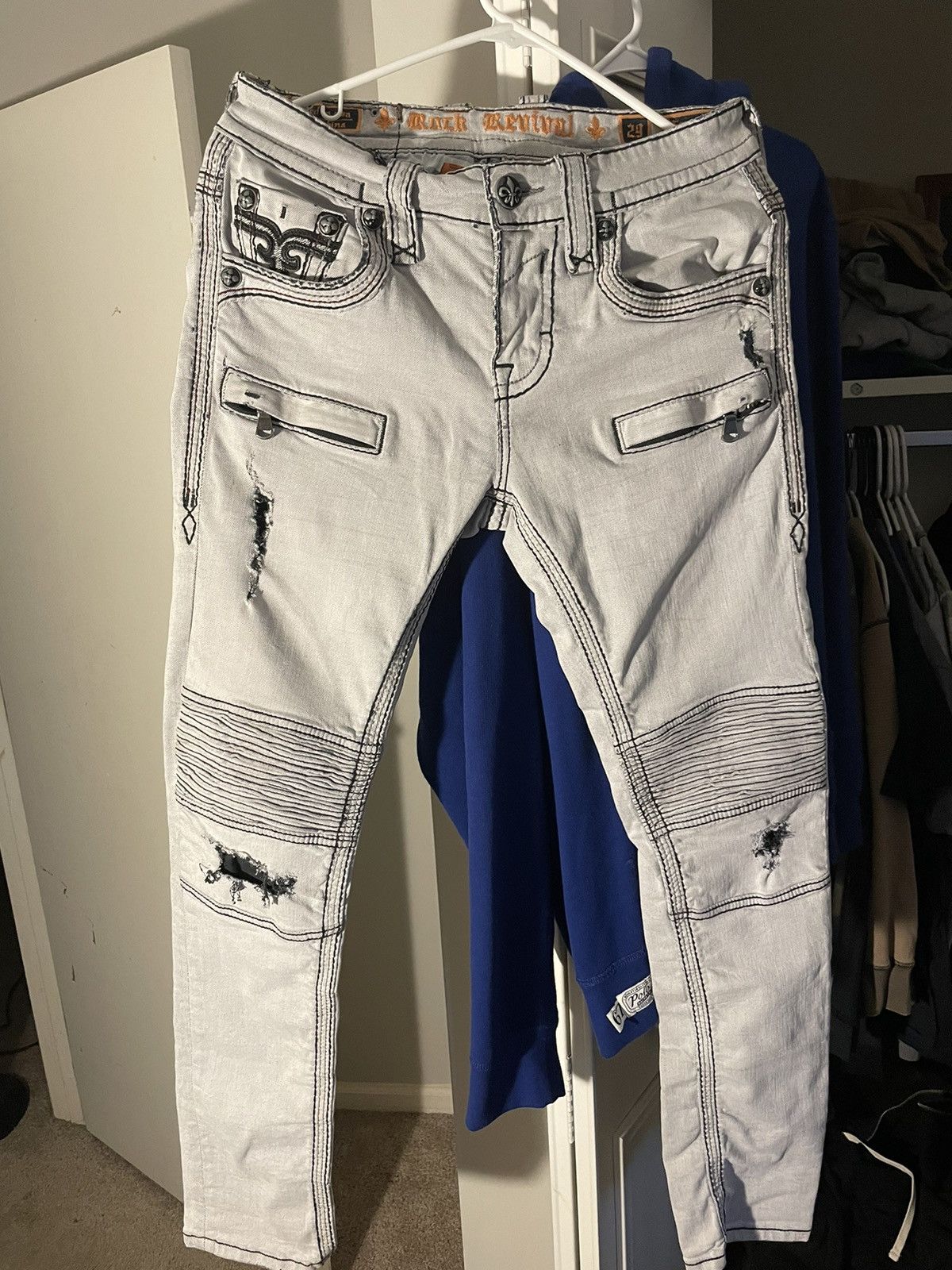 rock revival biker jeans