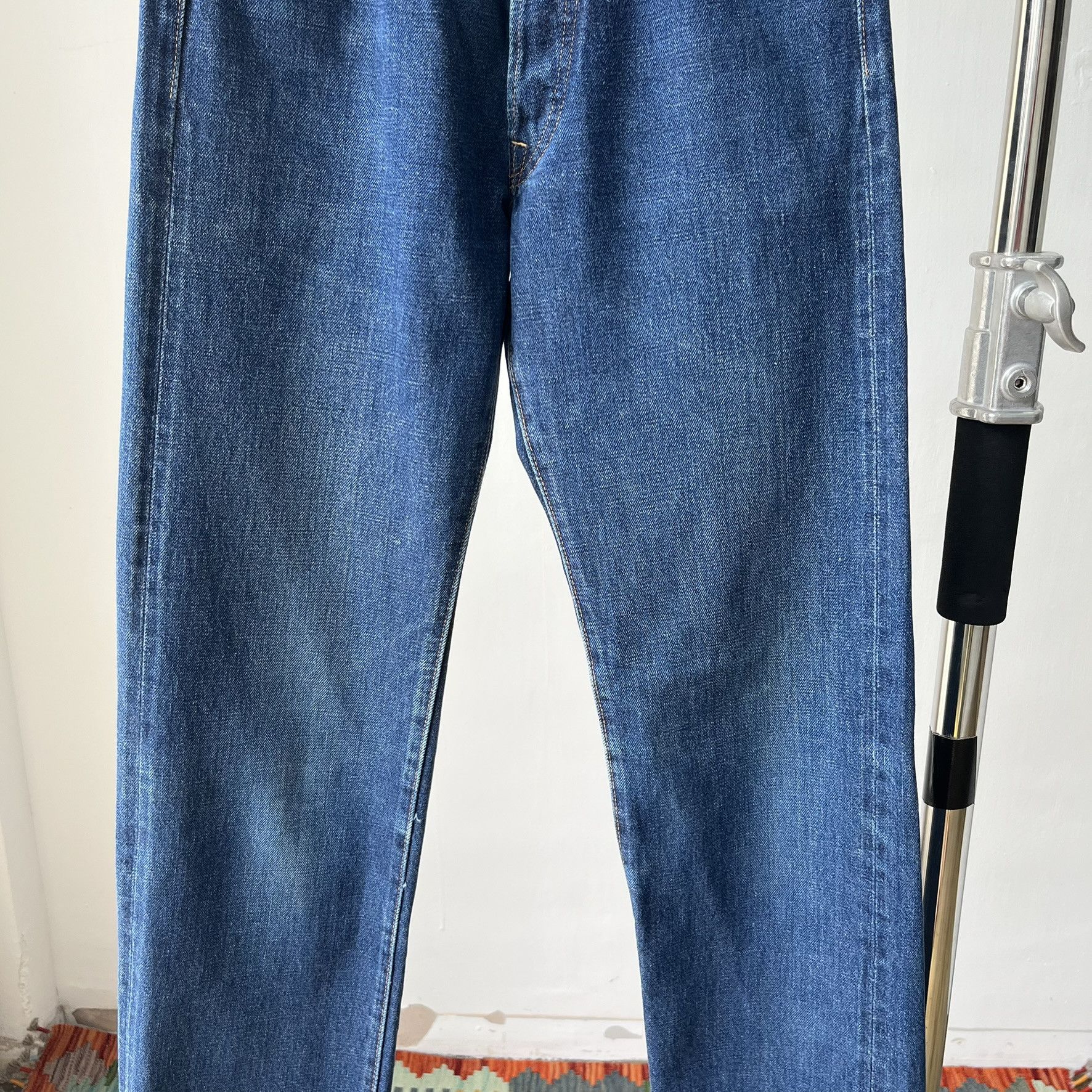 Denime Size 27x32.5 Vintage 90s Denime Big E Redline Jeans S1520 Size US 27 - 3 Thumbnail