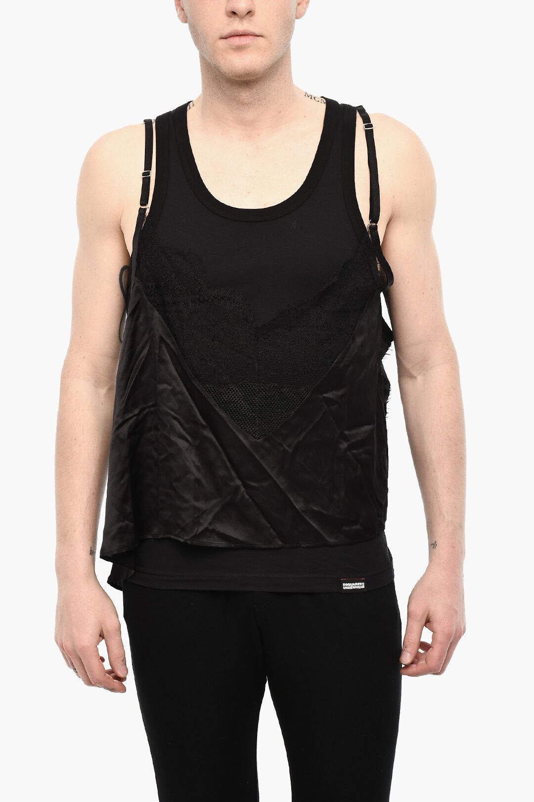 Dsquared2 Silk-Blend Tank Top Underwear with Lace Hem Size ONE SIZE - 1 Thumbnail