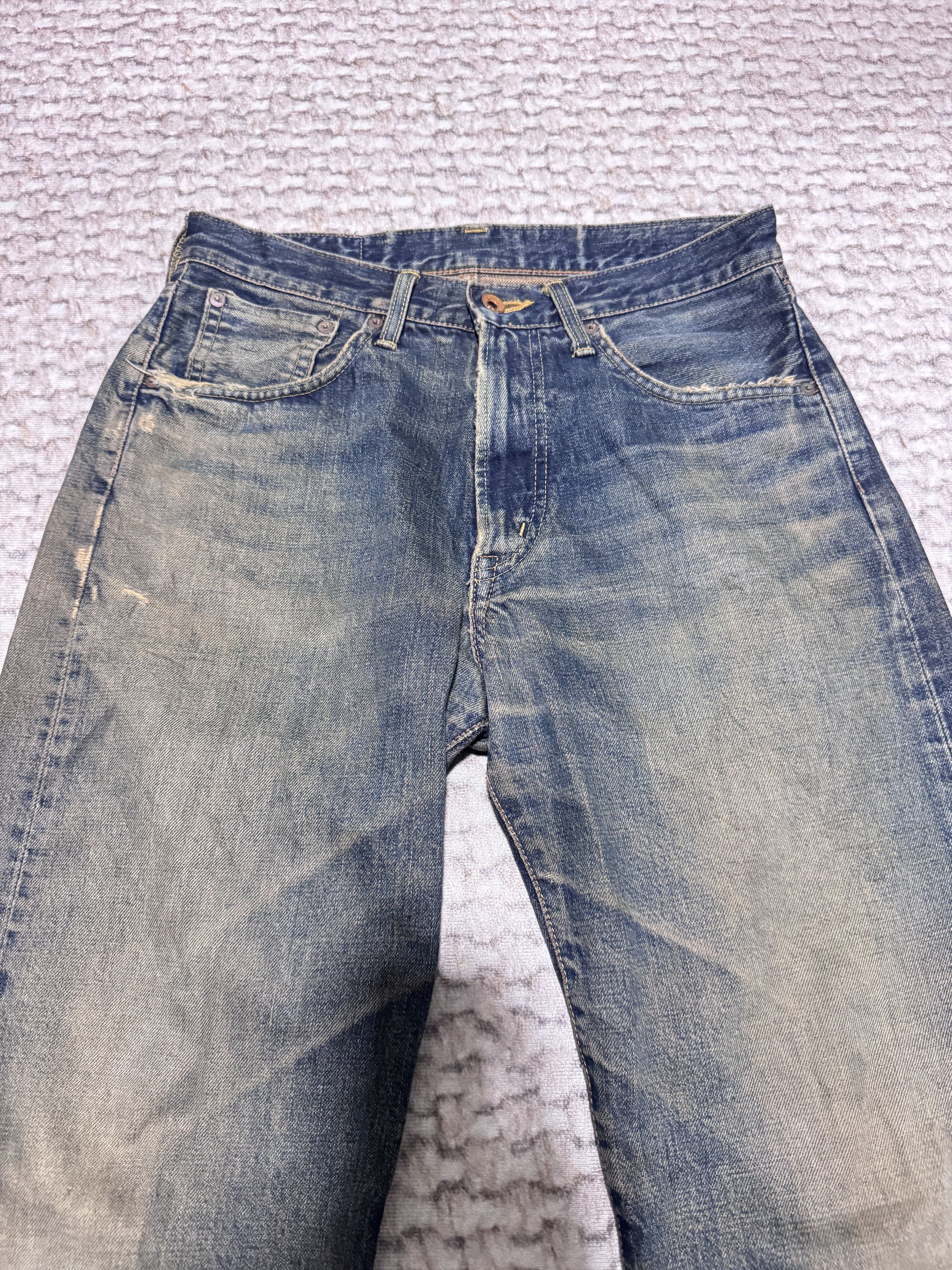 Edwin Vintage Edwin 505X Rusty Natural Distressed Selvadge Jeans Size US 30 / EU 46 - 3 Thumbnail