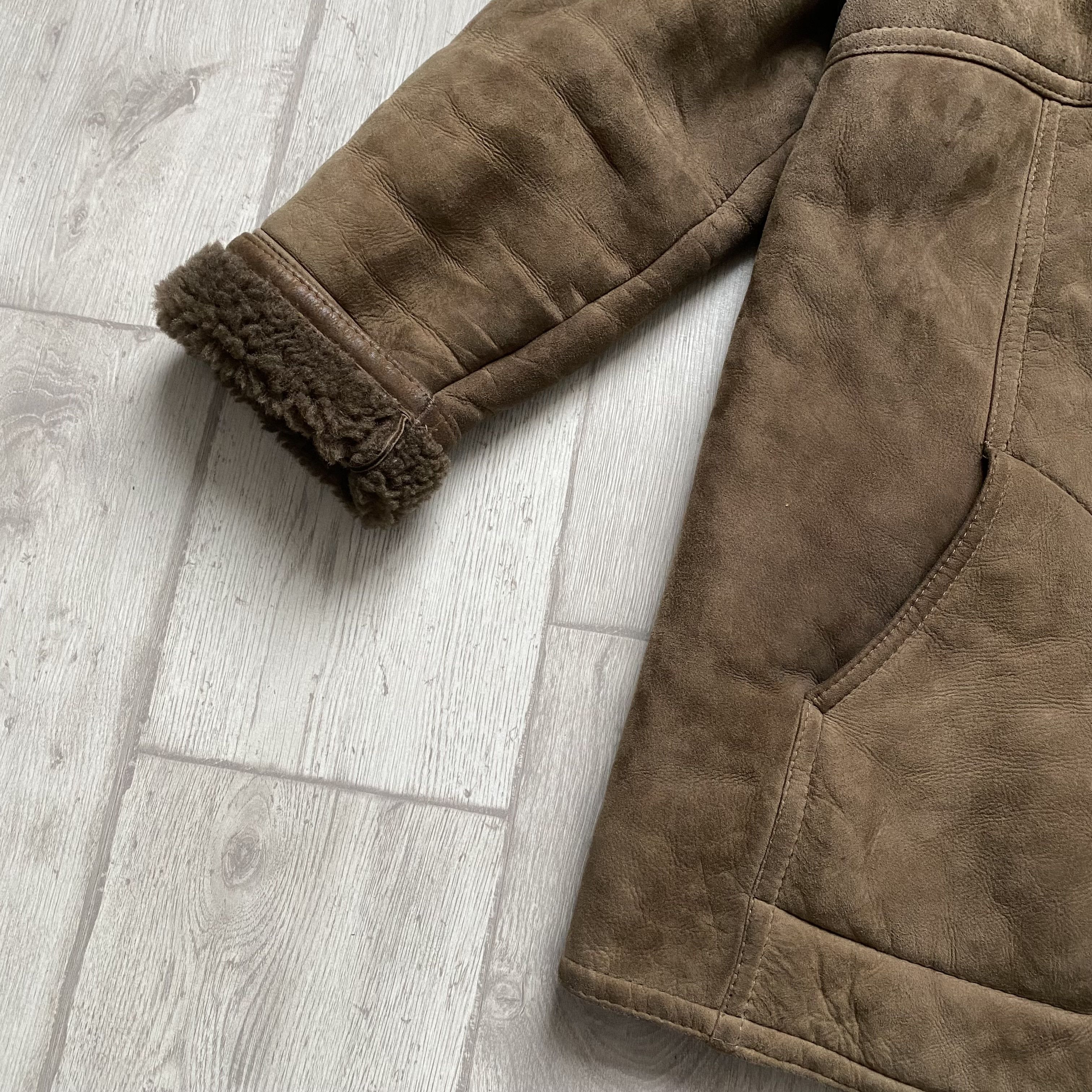 Genuine Leather Vintage 90s Real Suede Sheepskin heavy coat jacket Size US XL / EU 56 / 4 - 5 Thumbnail