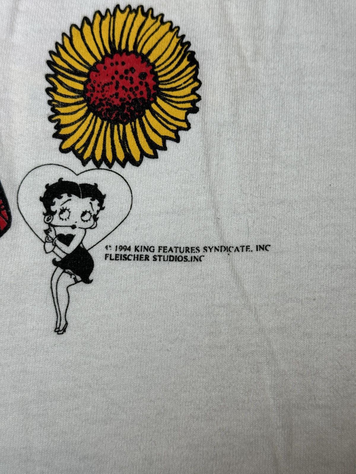 Changes × Vintage Vtg 90s Betty Boop Flower Child Hippie Sunflower T Shirt Size XL / US 12-14 / IT 48-50 - 5 Thumbnail