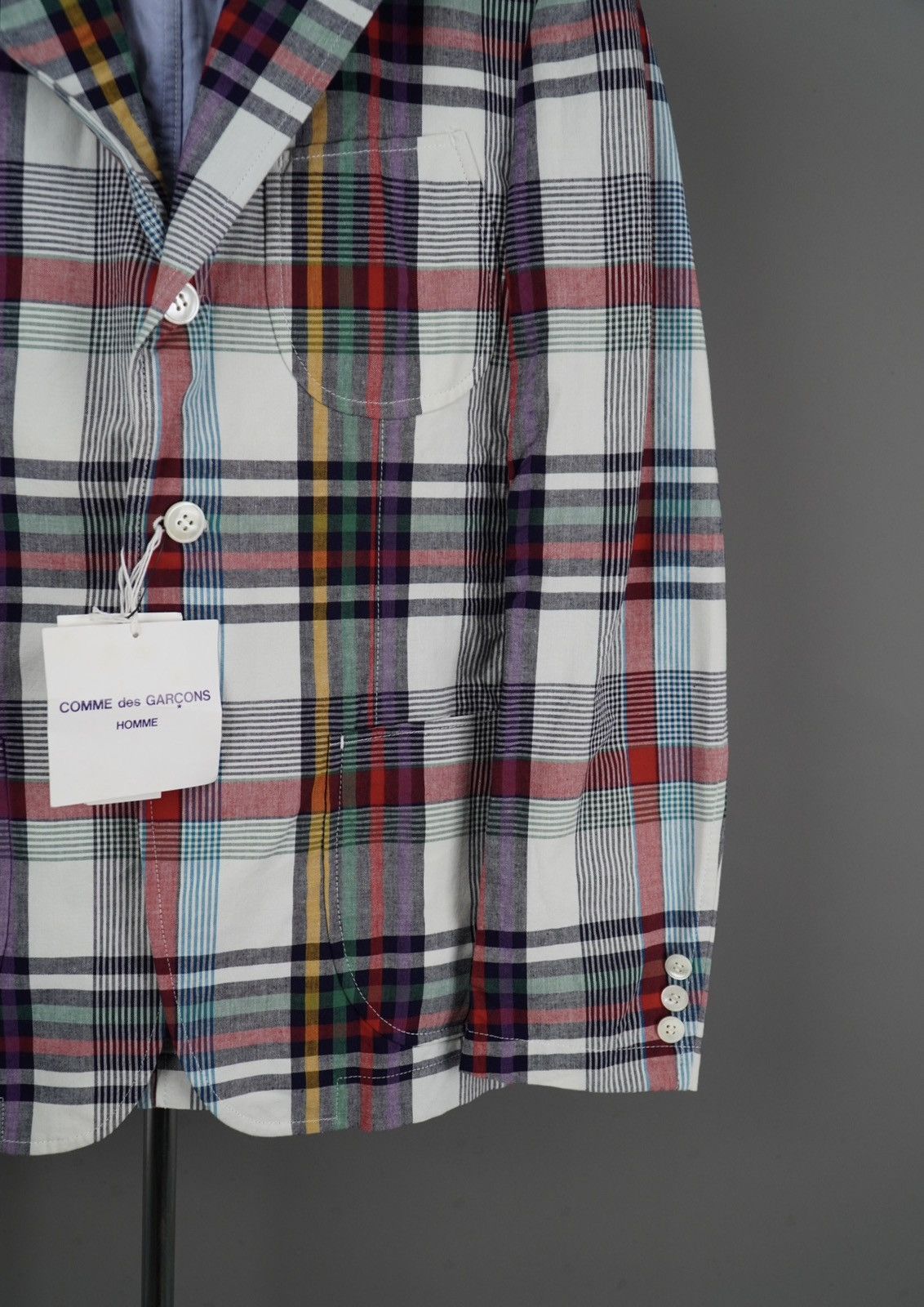 Comme des Garcons × Comme des Garcons Homme Comme Des Garcons Homme - Multi Color Flannel Blazer Men’s Size 44S - 5 Thumbnail