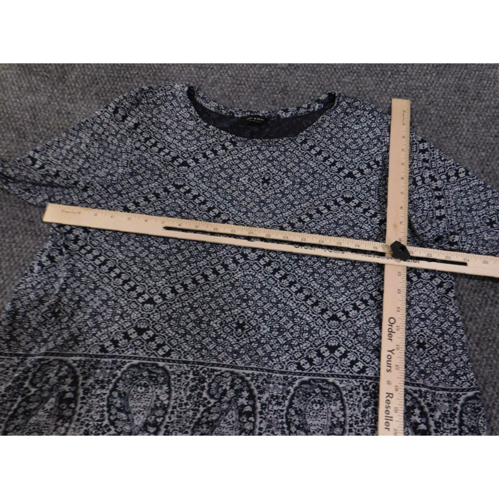 Lucky Brand Lucky Brand Blouse Womens Medium Blue Paisley Pattern Tunic 3/4 Sleeve Scoop Neck Size M / US 6-8 / IT 42-44 - 5 Thumbnail