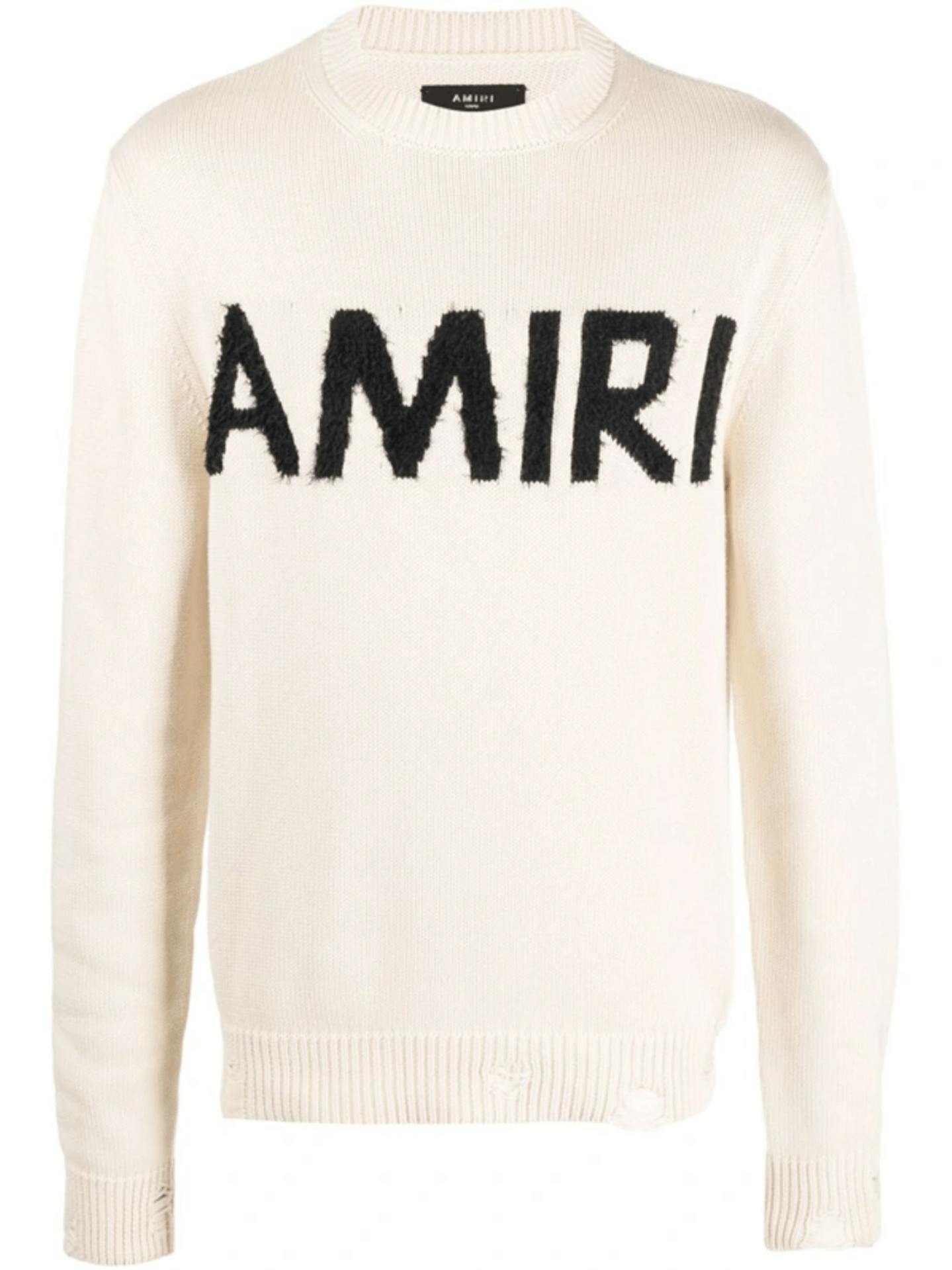 Amiri Cream Alabaster Eyelash Intarsia Knit Logo Sweater Size US M / EU 48-50 / 2 - 1 Thumbnail
