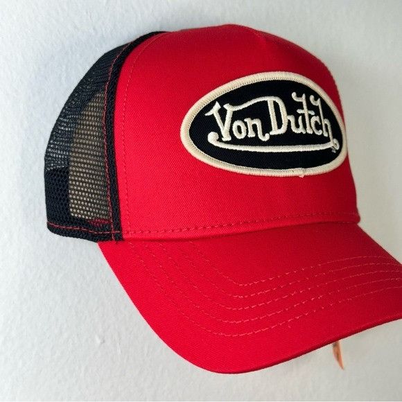Von Dutch NWT VON DUTCH RED, OFF-WHITE & BLACK TRUCKER HAT Size ONE SIZE - 3 Thumbnail
