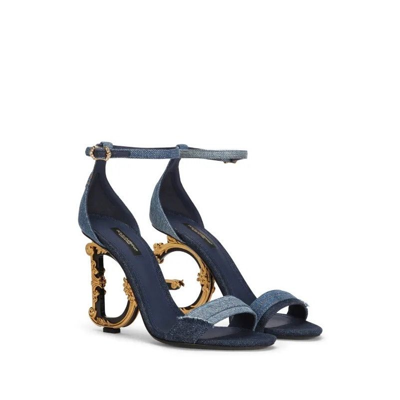 Dolce & Gabbana Dolce&Gabbana 105mm DG Heel Patchwork Sandals sz. 39 EU Size US 9 / IT 39 - 2 Thumbnail