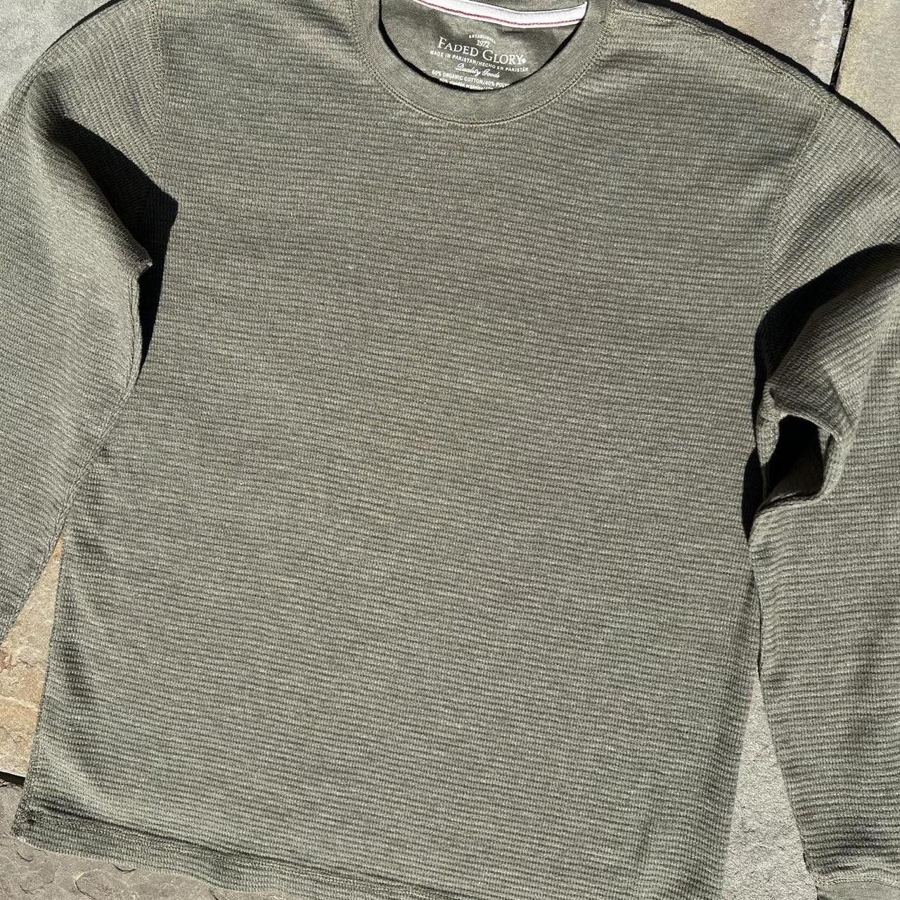 Faded Glory Pale Olive Heather Waffle Knit Thermal Size US L / EU 52-54 / 3 - 3 Thumbnail