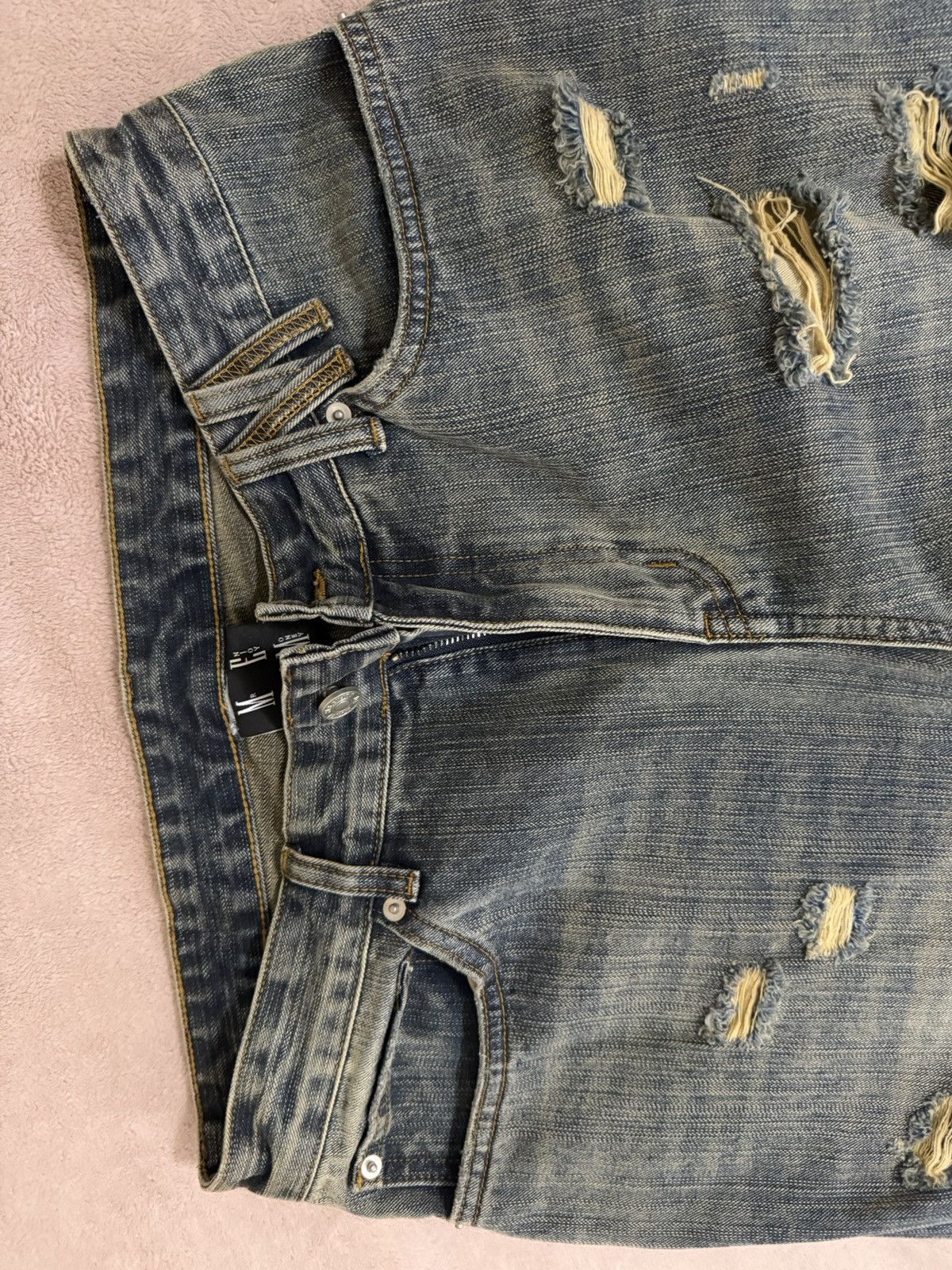 Other MEDM Distressed Flare Denim - Washed Blue Size US 32 / EU 48 - 3 Thumbnail