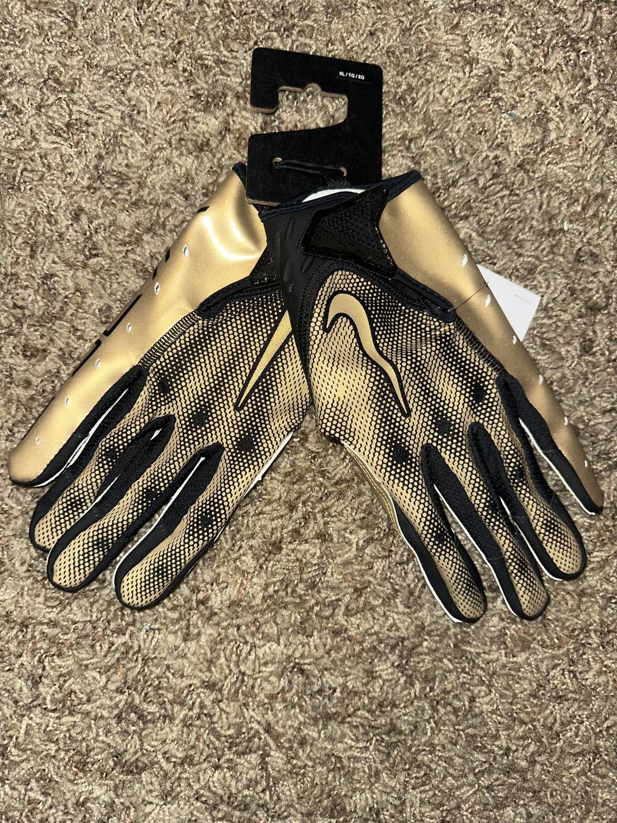 Nike Nike Vapor Jet 7.0 Football Gloves Black Gold Size ONE SIZE - 3 Thumbnail