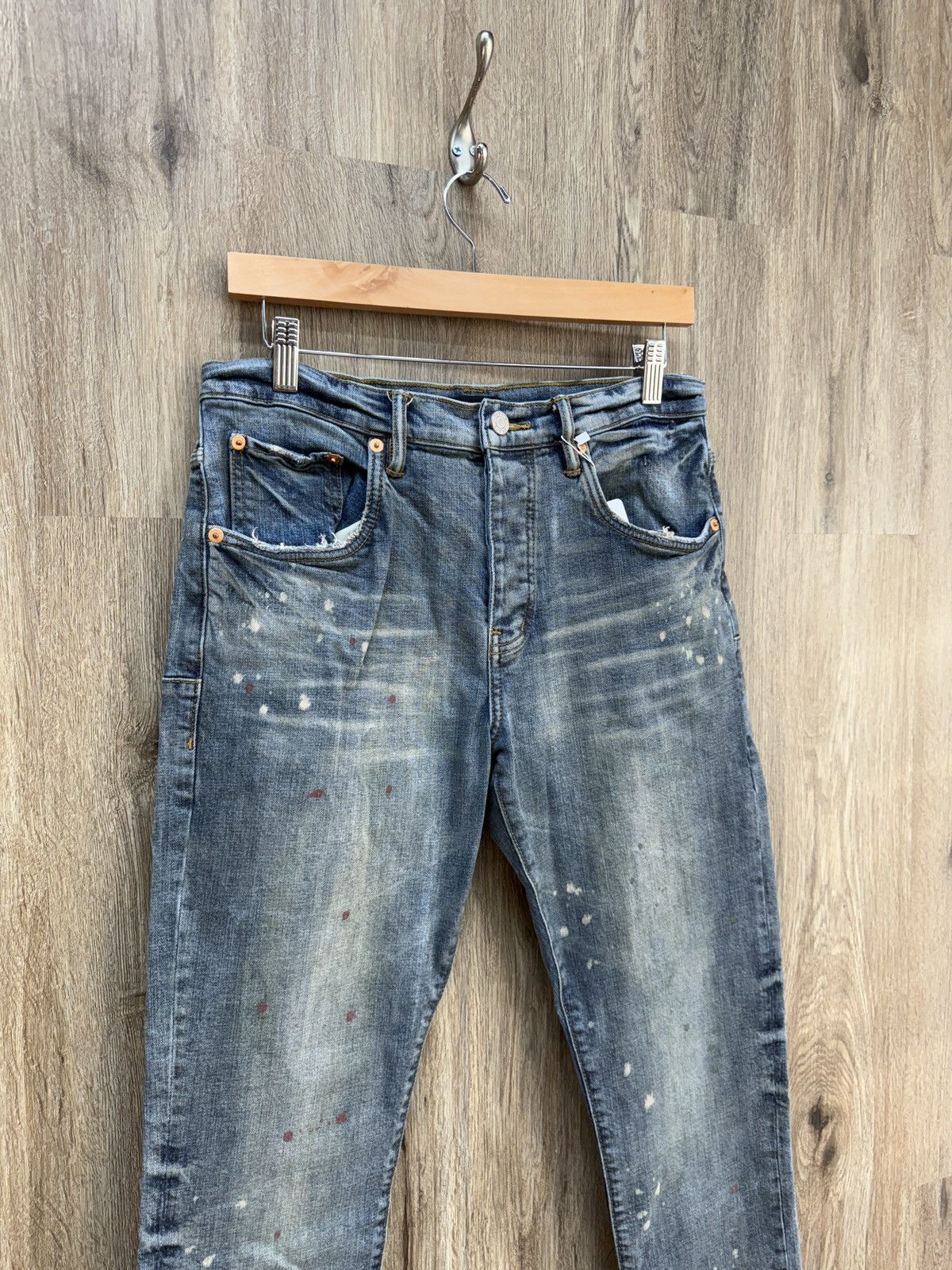 Purple Brand Purple Splatter Jeans Size US 31 - 2 Thumbnail