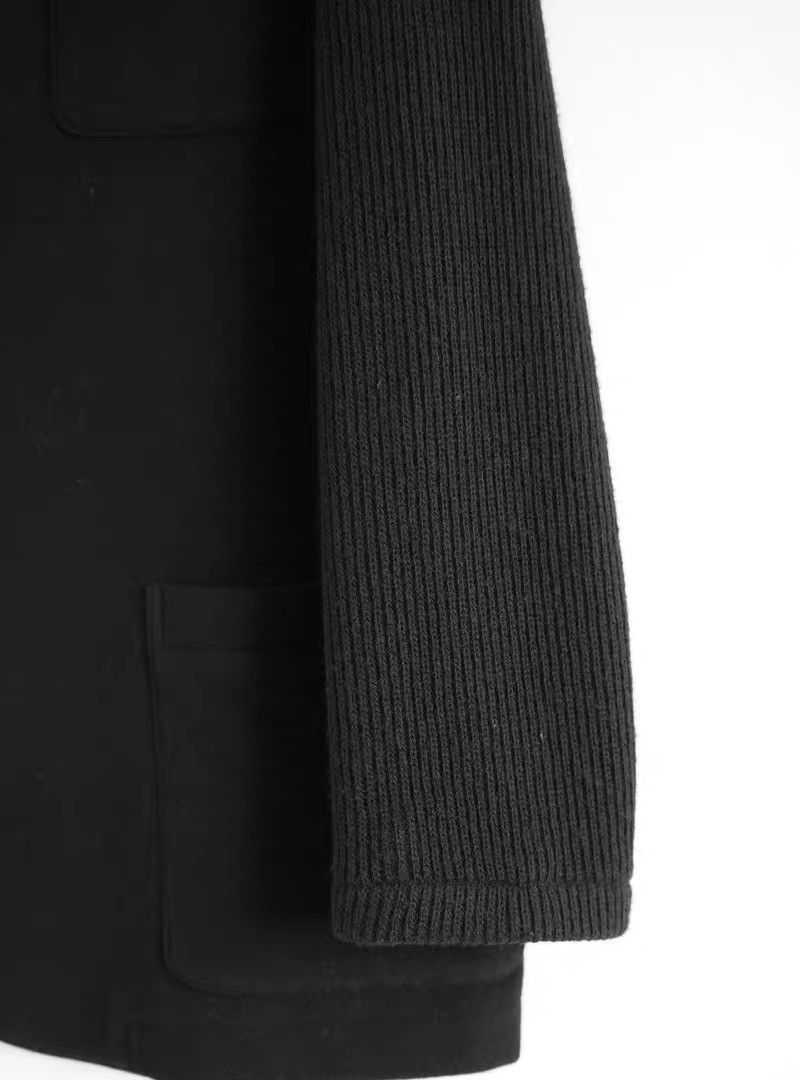 Yohji Yamamoto Yohji Yamamoto 90s Knit-Sleeve Cashmere Blazer Size US L / EU 52-54 / 3 - 6 Thumbnail