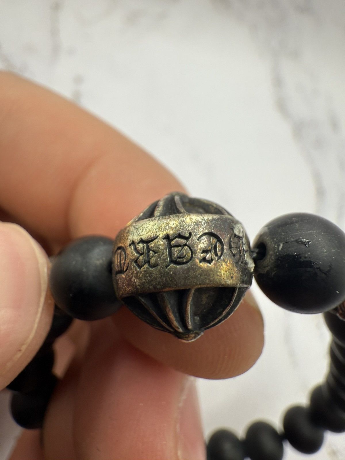 Chrome Hearts Chrome Heart Onyx Bead Bracelet Size ONE SIZE - 9 Thumbnail