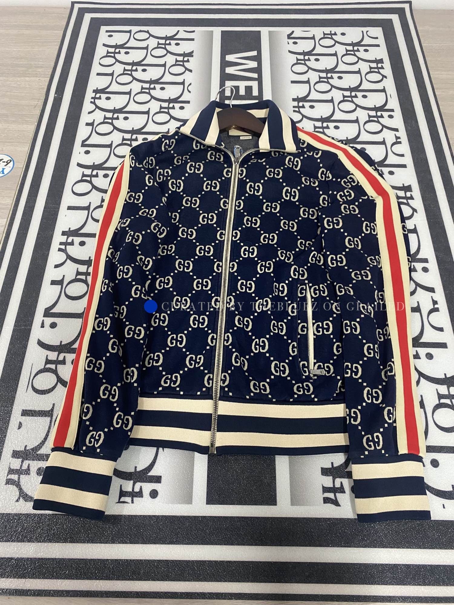 Gucci Gucci Blue Technical Jersey Track Jacket Zip Up Hoodie | Grailed