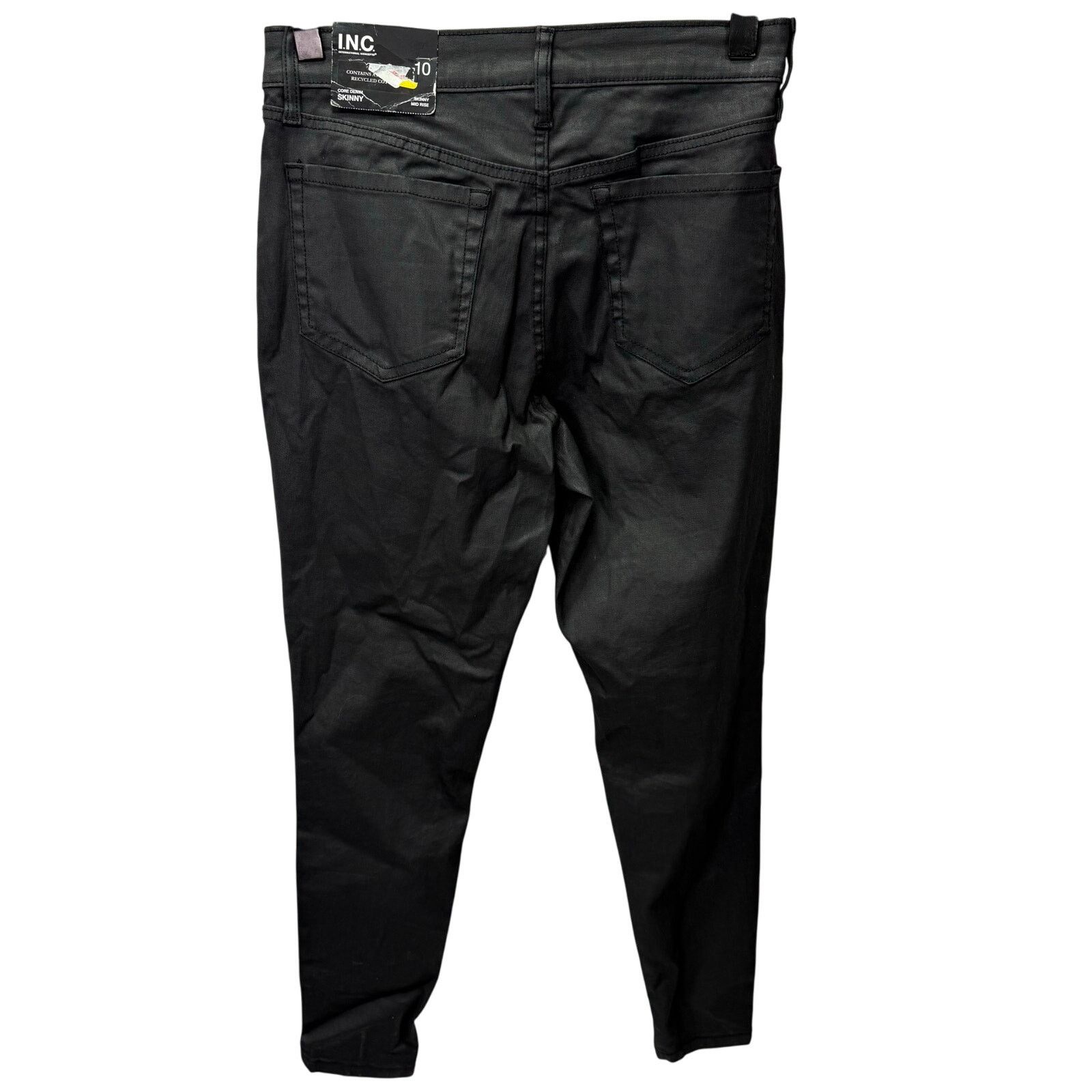 Macys Macy's INC Jeans sz 10 Coated Denim Skinny NEW # G689 Size 32" / US 10 / IT 46 - 6 Thumbnail