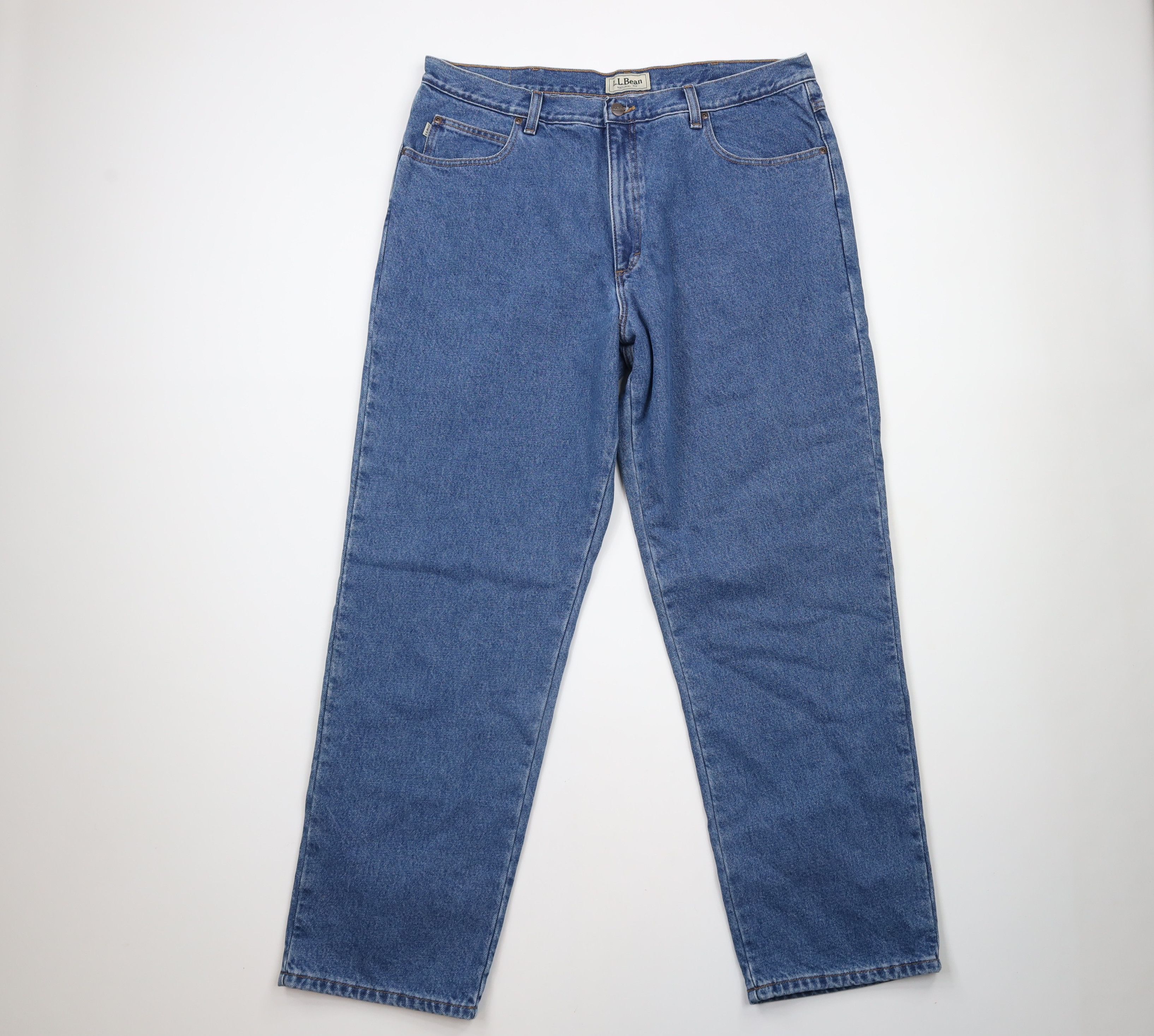 L.L. Bean × Vintage Vintage LL Bean Natural Fit Flannel Lined Denim Jeans Blue Size US 40 / EU 56 - 2 Thumbnail