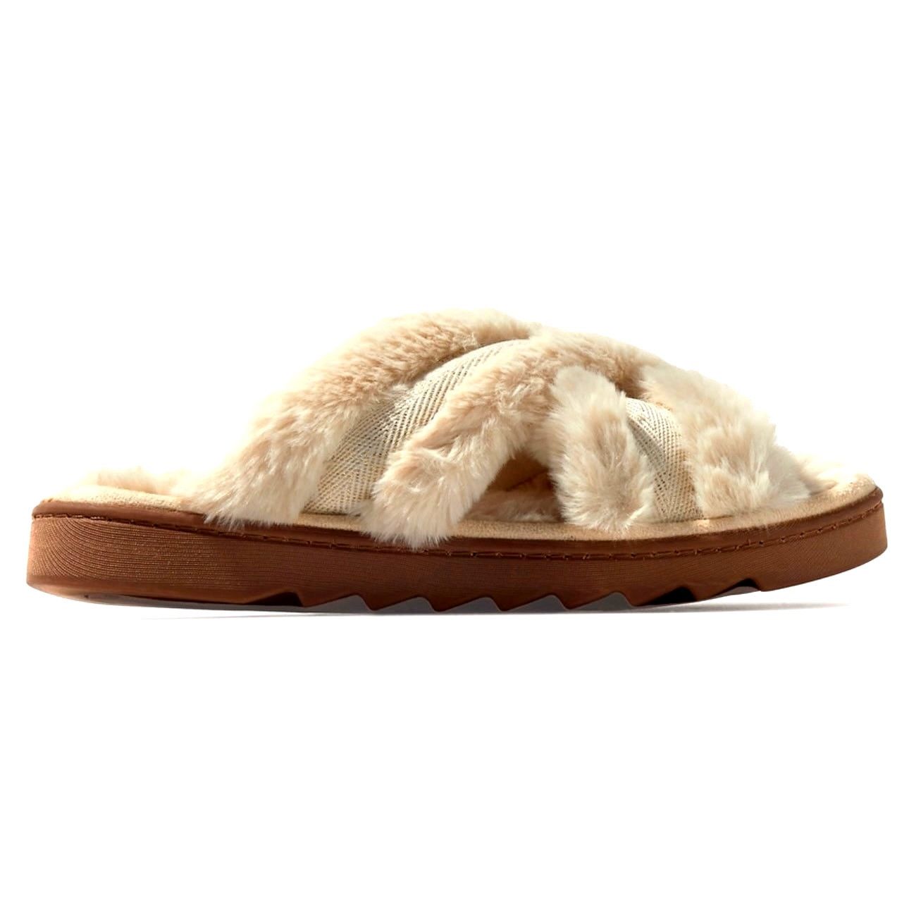 Other Dearfoams Astrid Crossband Slides Creme Brulee size XL Size US 10.5 / IT 40.5 - 3 Thumbnail