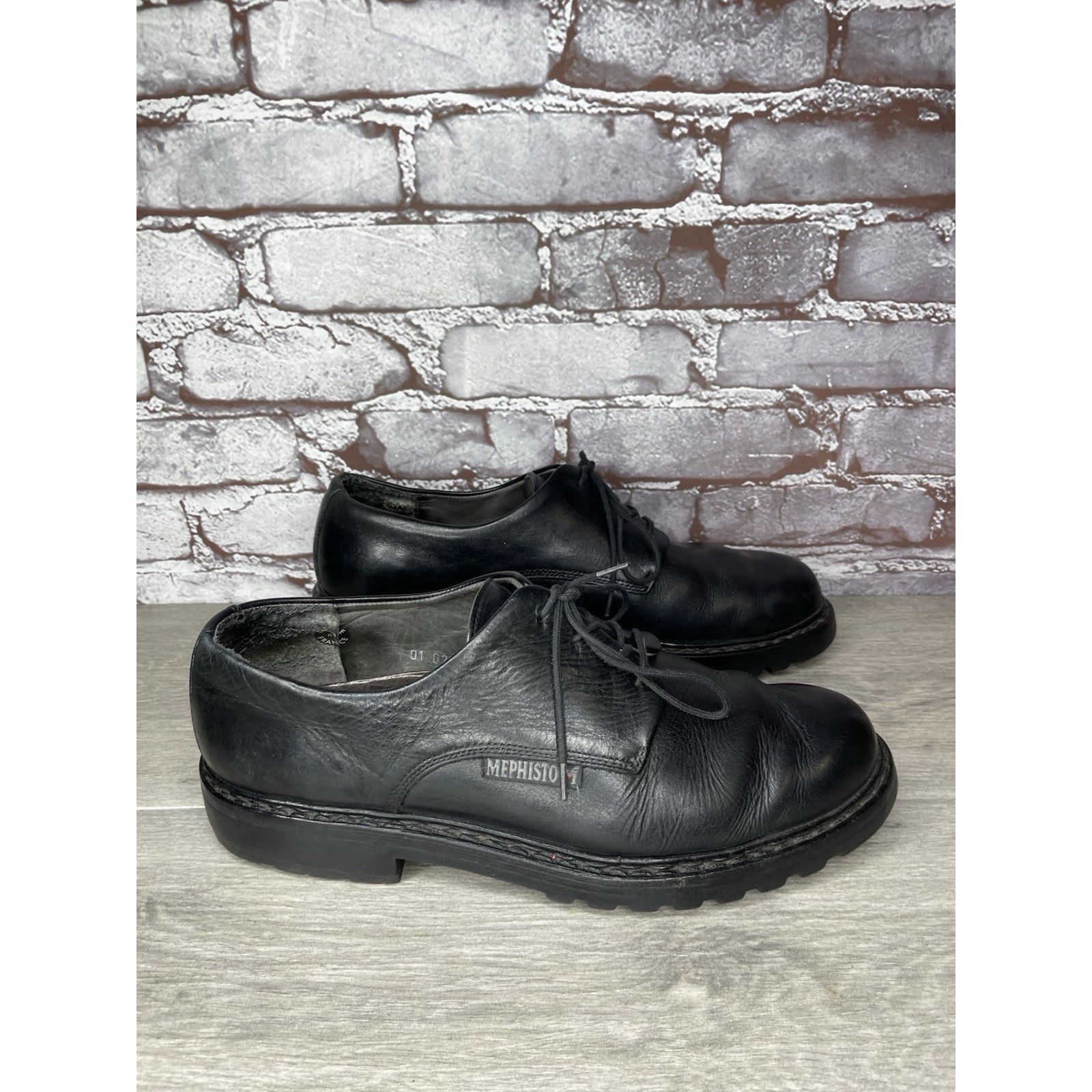 Mephisto Mephisto Sherpa's Black Leather Lace Up Heel Oxfords Shoes M Size US 10.5 / EU 43-44 - 3 Thumbnail
