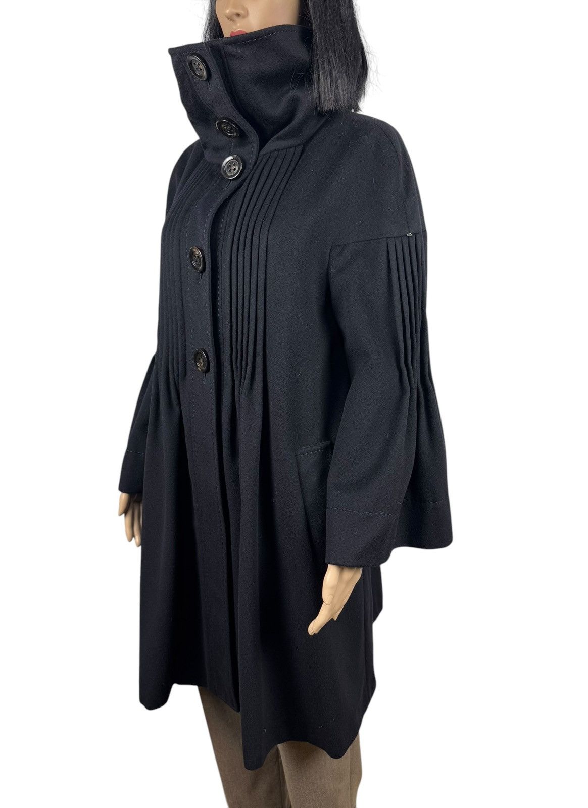 Sportmax Sportmax Virgin Wool Pleated Coat Mock Neck size IT46 US12 Size XL / US 12-14 / IT 48-50 - 6 Thumbnail