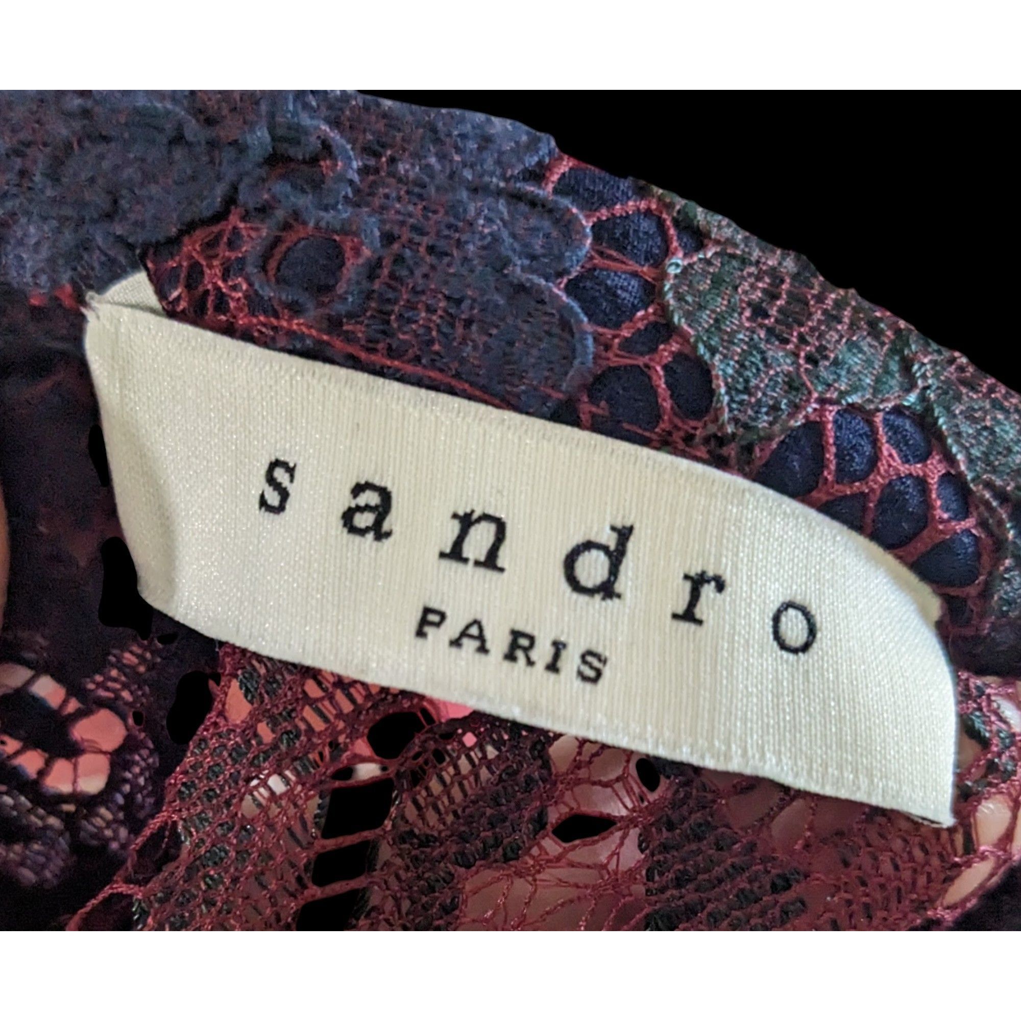 Sandro Sandro Paris Red Black And Blue Lace Dress Size Small Size S / US 4 / IT 40 - 4 Thumbnail