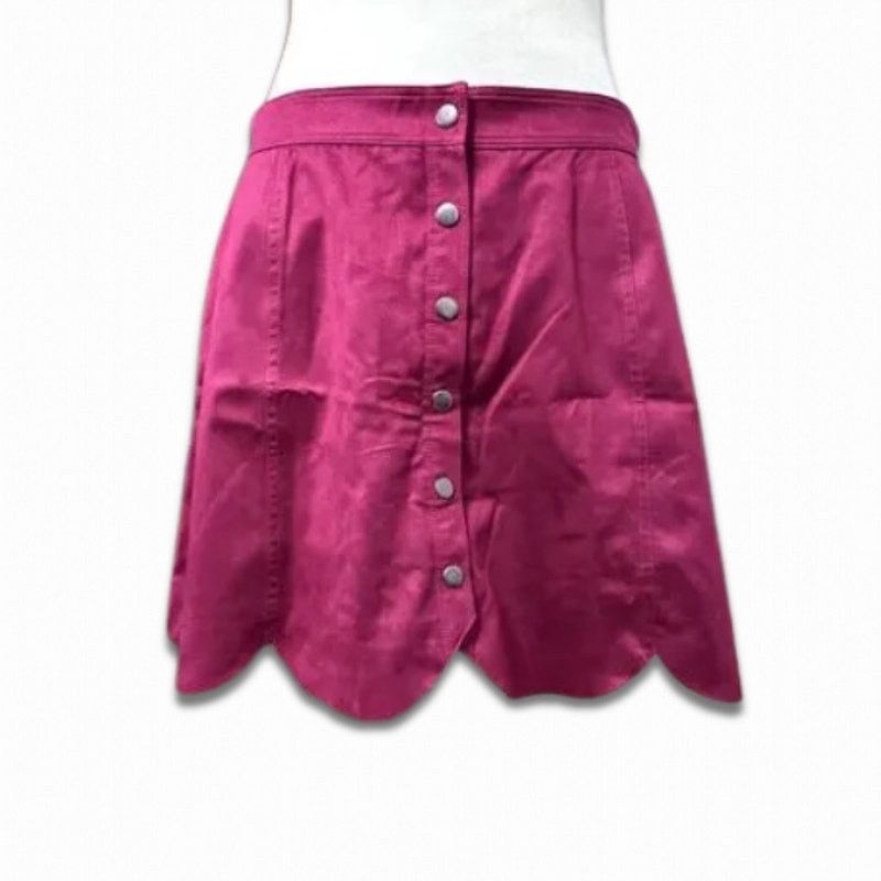 Other Red Camel A-Line Mini Skirt Scalloped Hem Retro Red W US XS Size 26" / US 2 / IT 38 - 1 Thumbnail