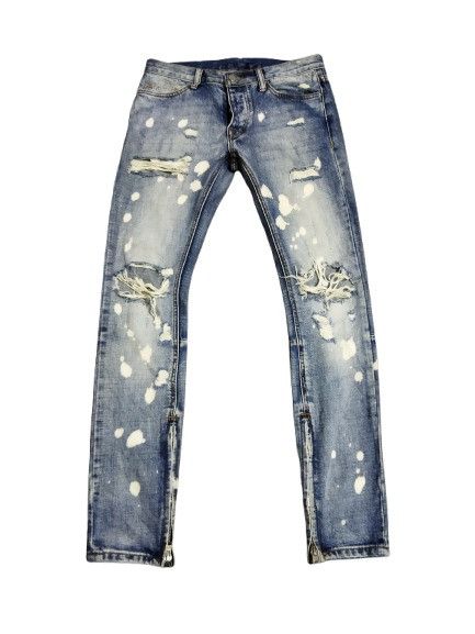 MNML MNML Distressed Denim Zipper Jeans Size US 31 - 1 Thumbnail