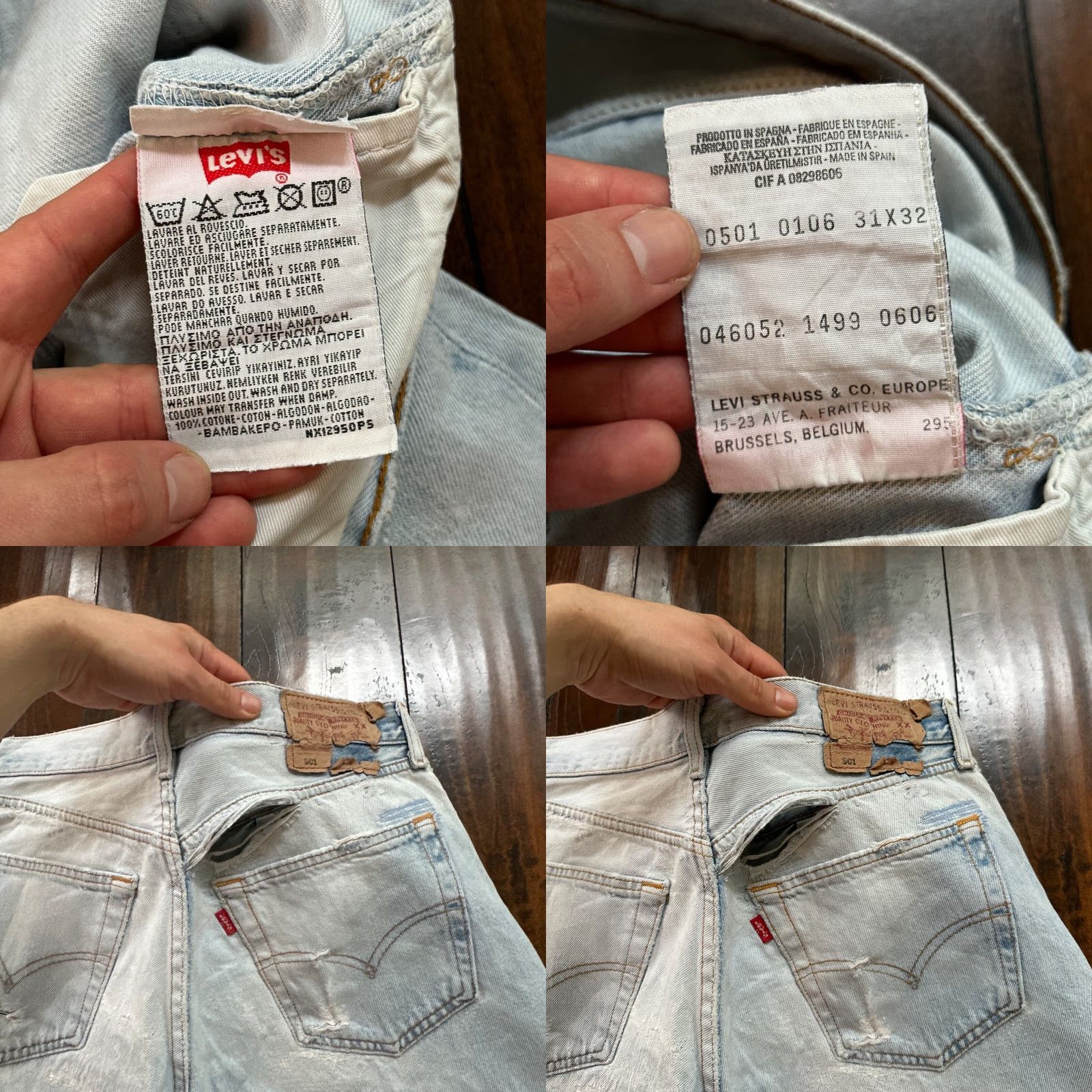 Levi's VTG Levi's 501 Jeans Button Fly 31x32 Light Wash 90s Blue Denim Men Jeans Mens yaş? Cannot include. Size US 31 - 9 Thumbnail