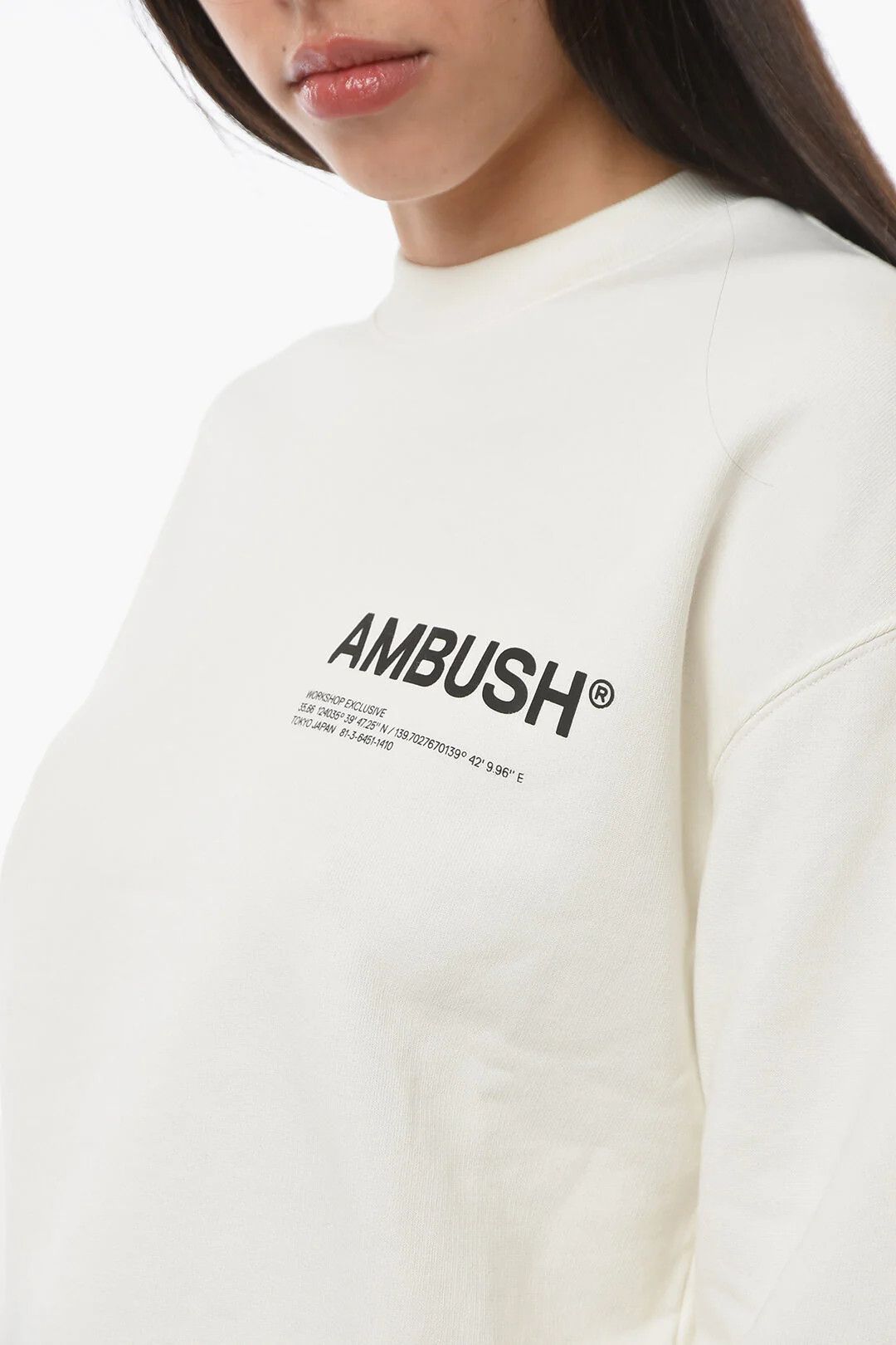 Ambush Design og1mm0426 Crewneck Sweatshirt in White Size L / US 10 / IT 46 - 3 Thumbnail