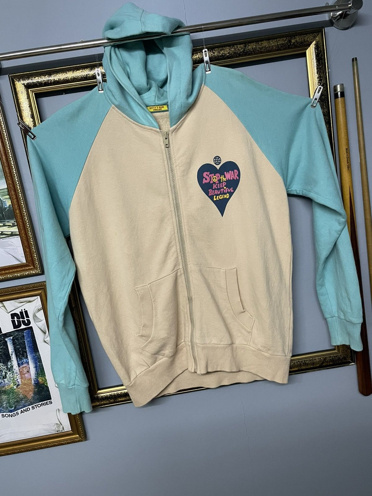 Japanese Brand Vintage 90s Japan Bettys Blue Shinji Abe Stop The War Hoodie Size US L / EU 52-54 / 3 - 7 Thumbnail