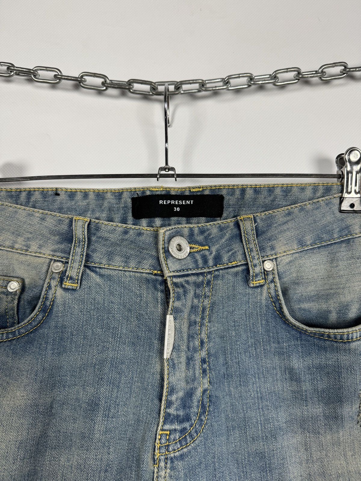 Represent Clo. Represent Destroyer Indigo Skinny Jeans Distressed Denim 30 Size US 30 / EU 46 - 9 Thumbnail