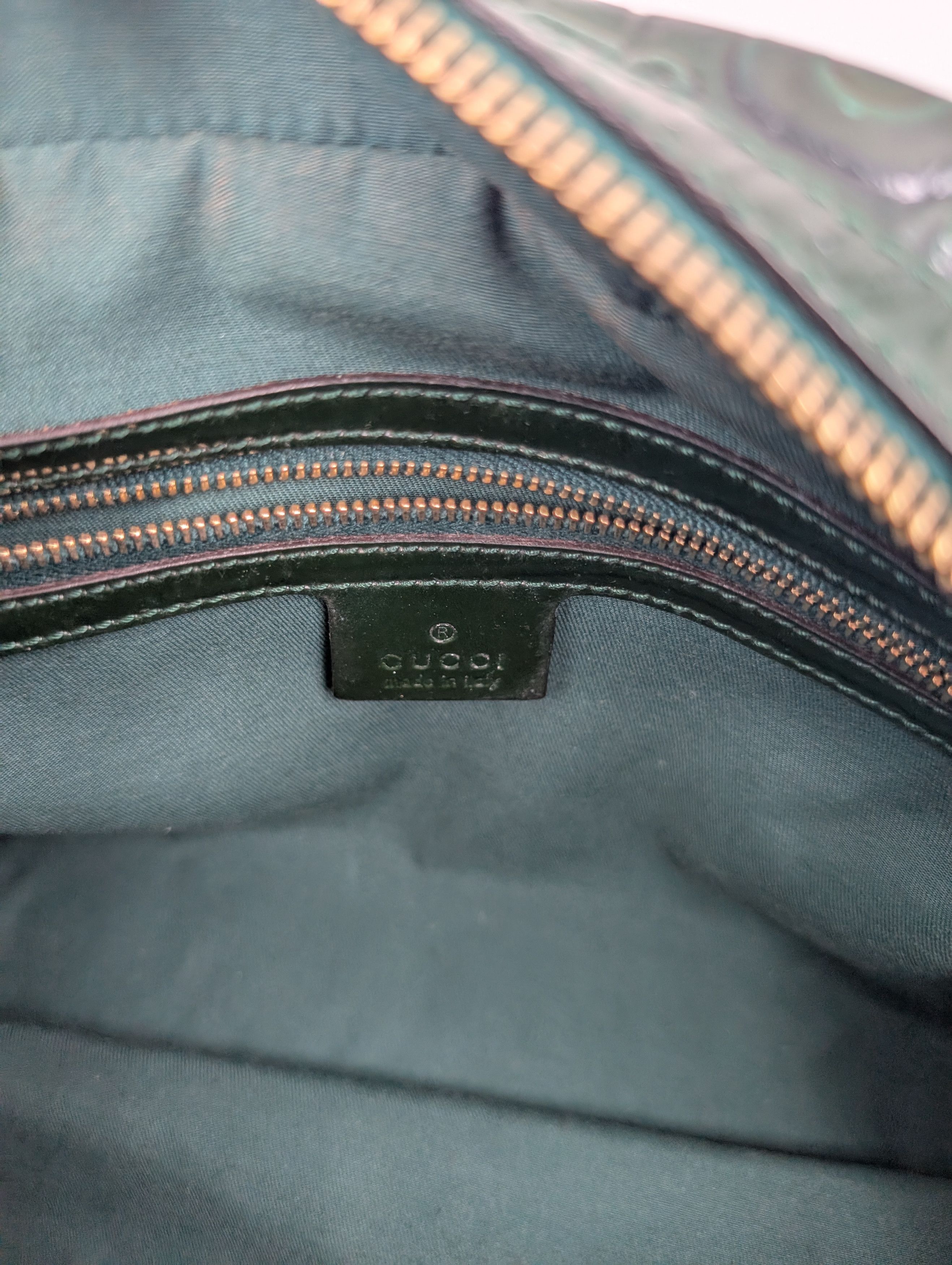 Gucci Gucci Emerald Green Patent Leather Horsebit Handbag Size ONE SIZE - 10 Thumbnail